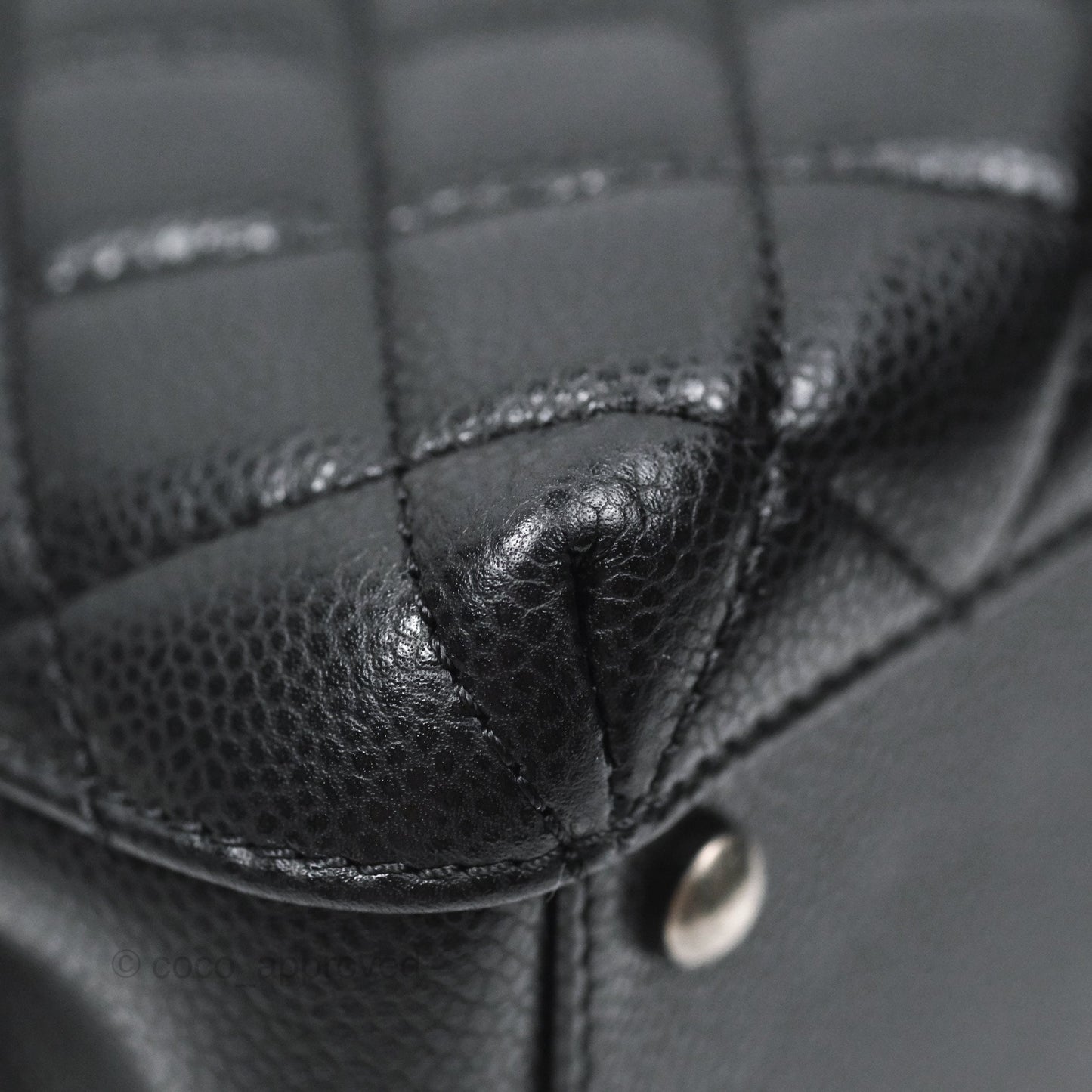 Chanel Quilted Small City Shopping Bag Black Caviar Ruthenium Hardware