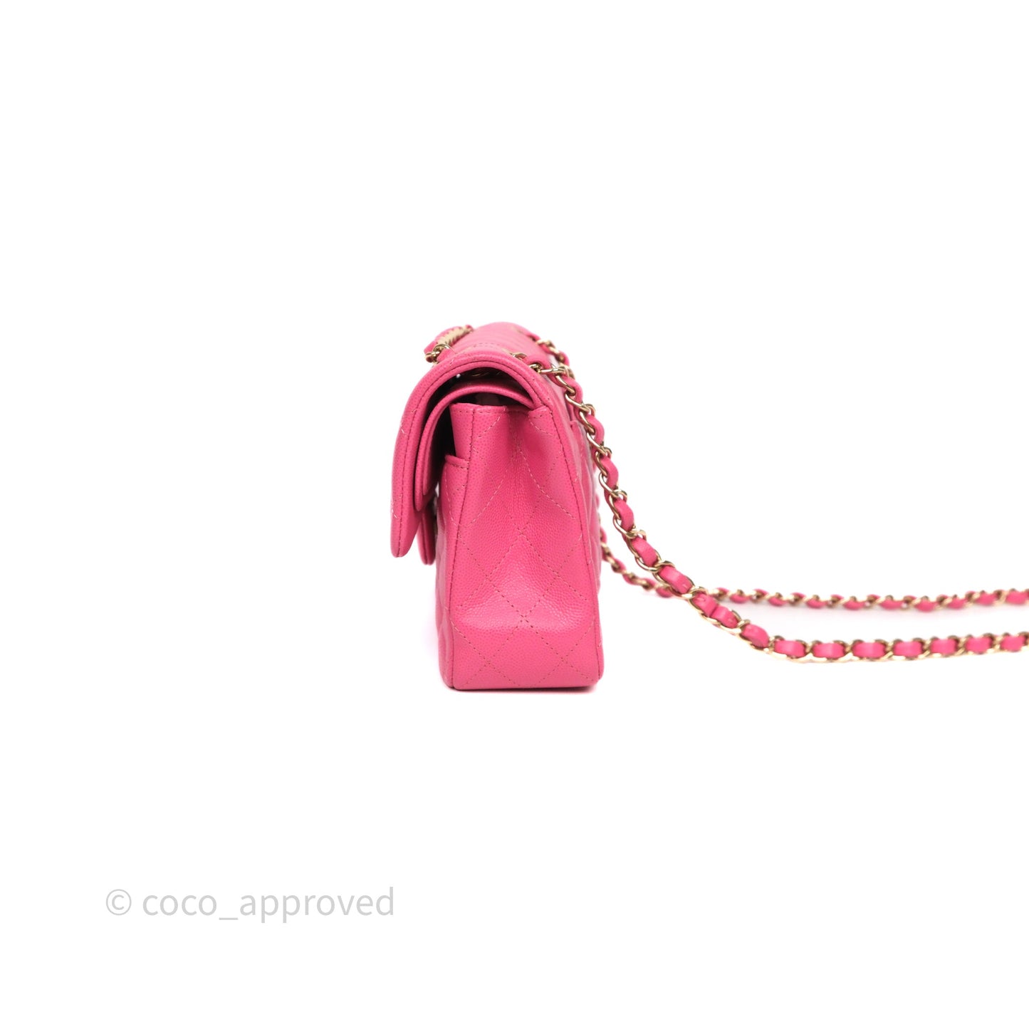 Chanel Small Classic Flap Quilted Hot Pink Caviar Gold Hardware