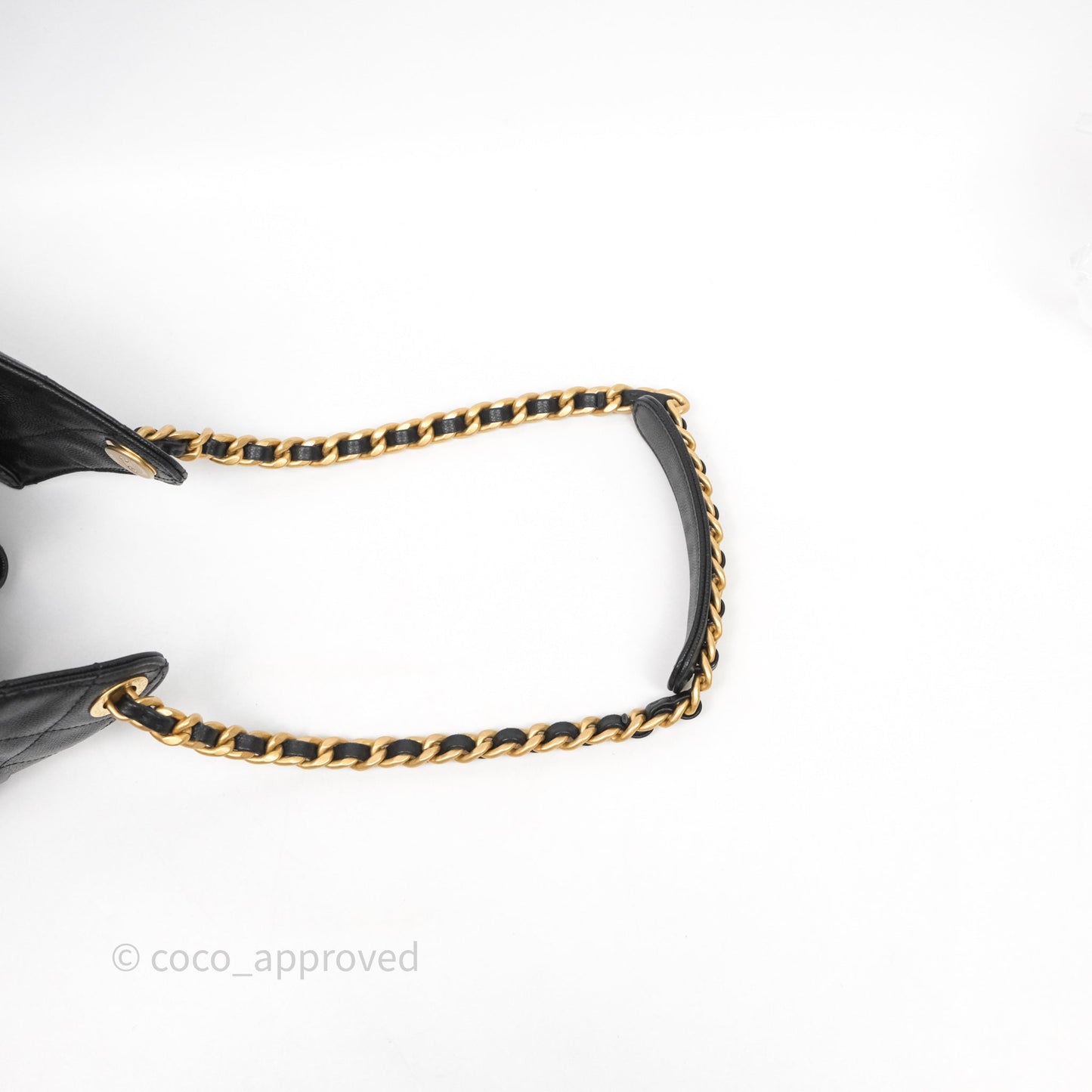Chanel 25 Medium Black Caviar Aged Gold Hardware