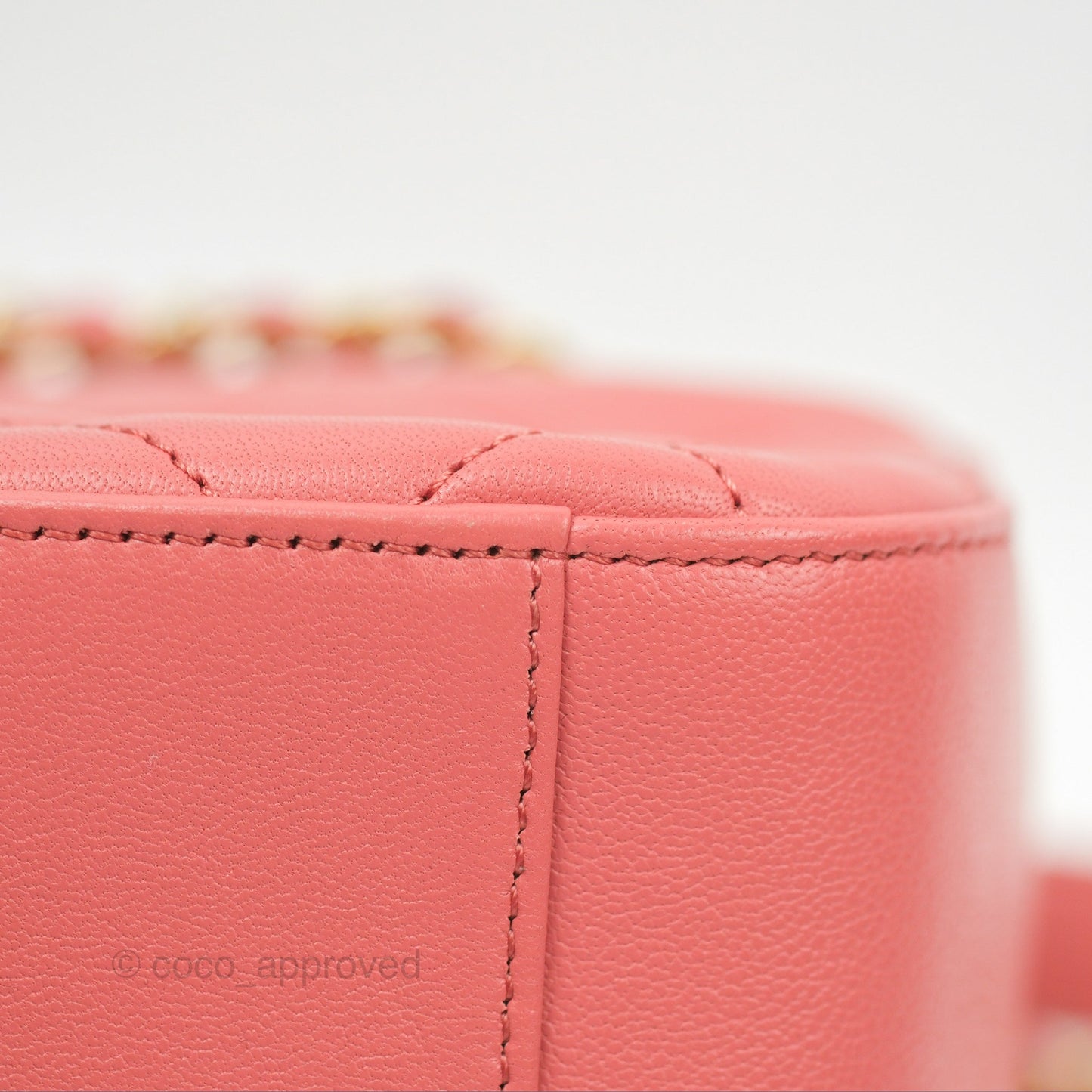 Chanel Chain Infinity Camera Case Pink Goatskin Aged Gold Hardware