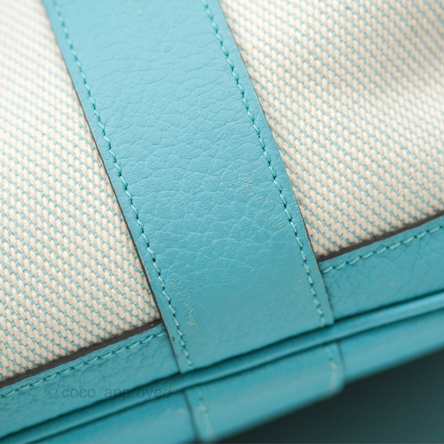 Hermès Garden Party 36 Country Ecru Bleu Atoll Canvas