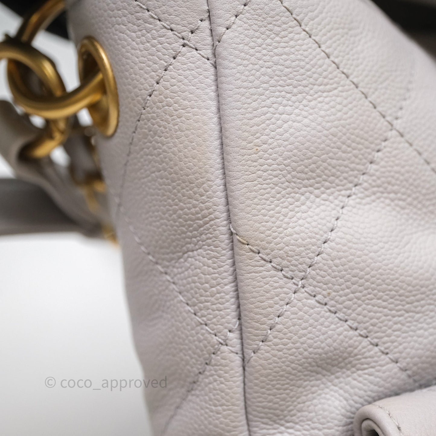 Chanel Double Pocket Hobo Bag Grey Caviar Aged Gold Hardware