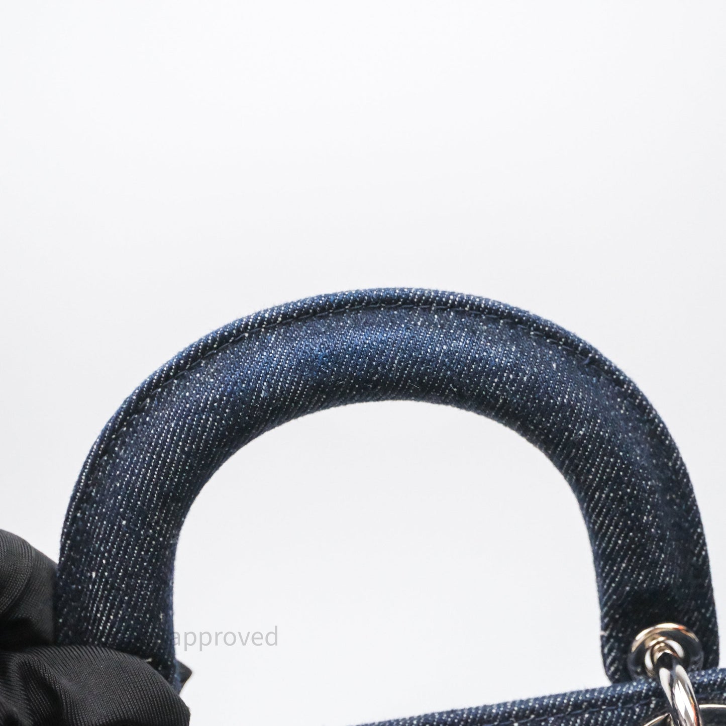 Christian Dior Medium Lady D-Joy Denim Eyelet Silver Hardware