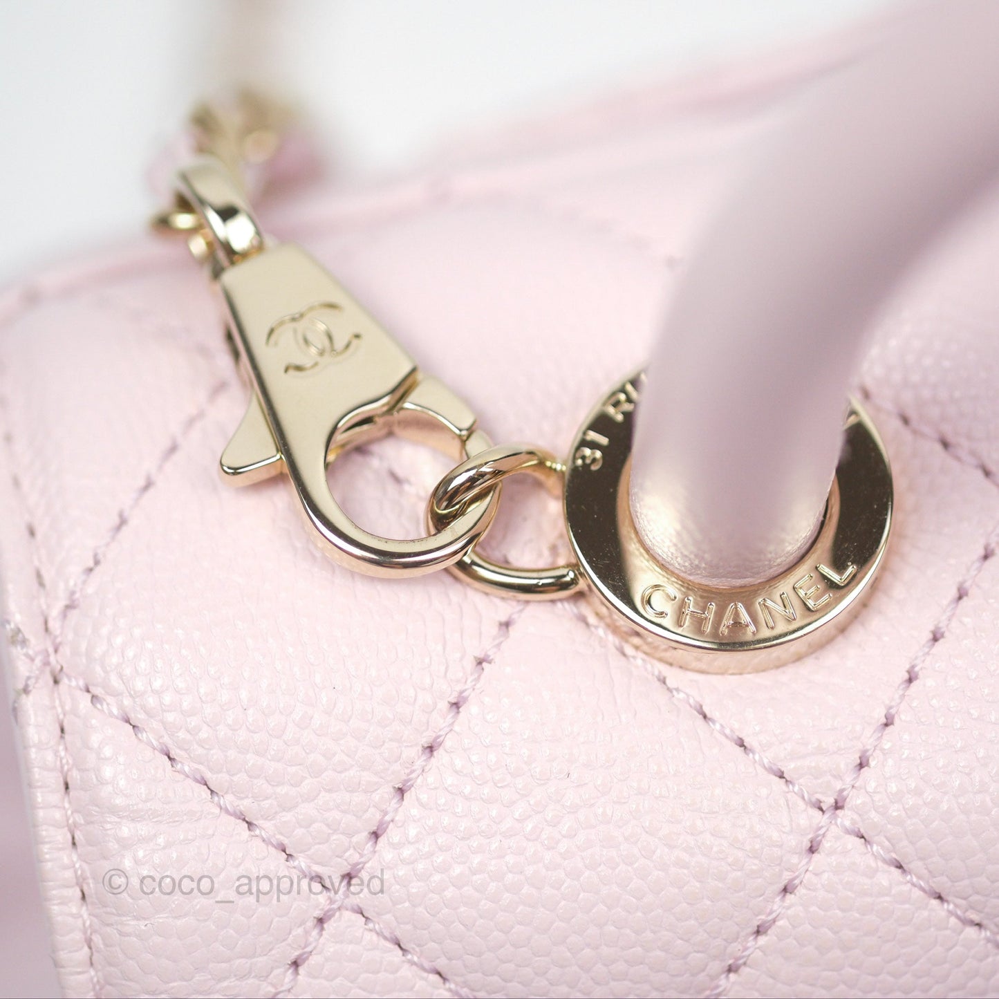 Chanel Small Coco Handle Light Pink Caviar Gold Hardware