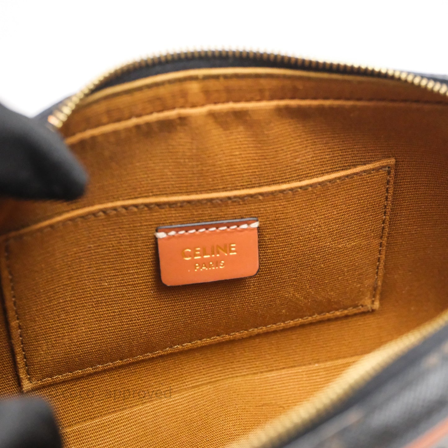 Celine Mini Camera Shoulder Bag Triomphe Canvas Tan