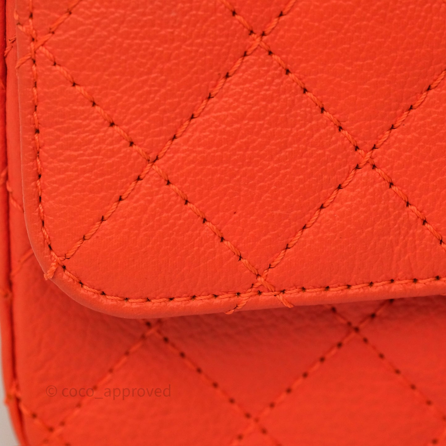 Chanel Mini Reissue 224 Tangerine Orange Goatskin Silver Hardware