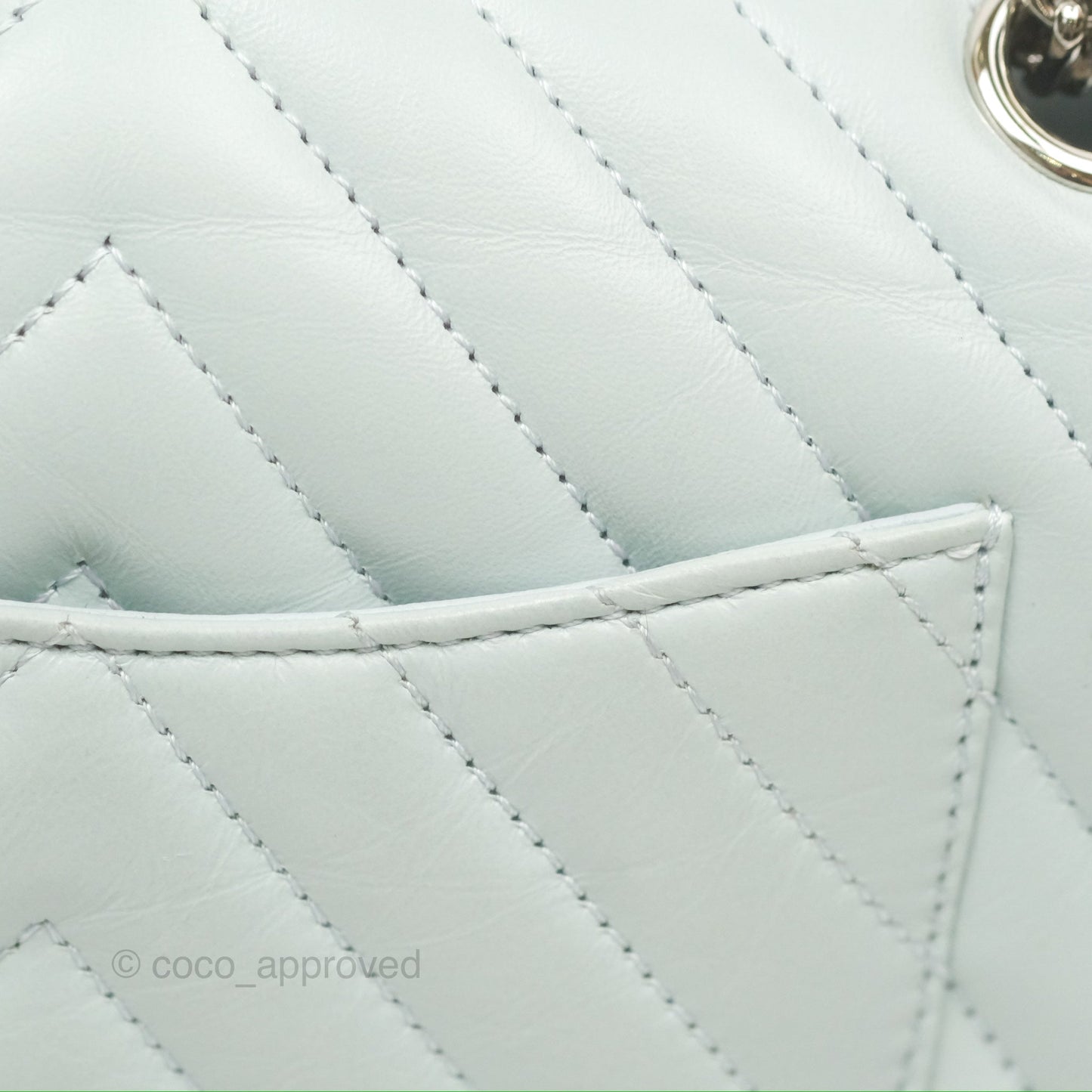 Chanel Mini Reissue 224 Blue Aged Calfskin Silver Hardware