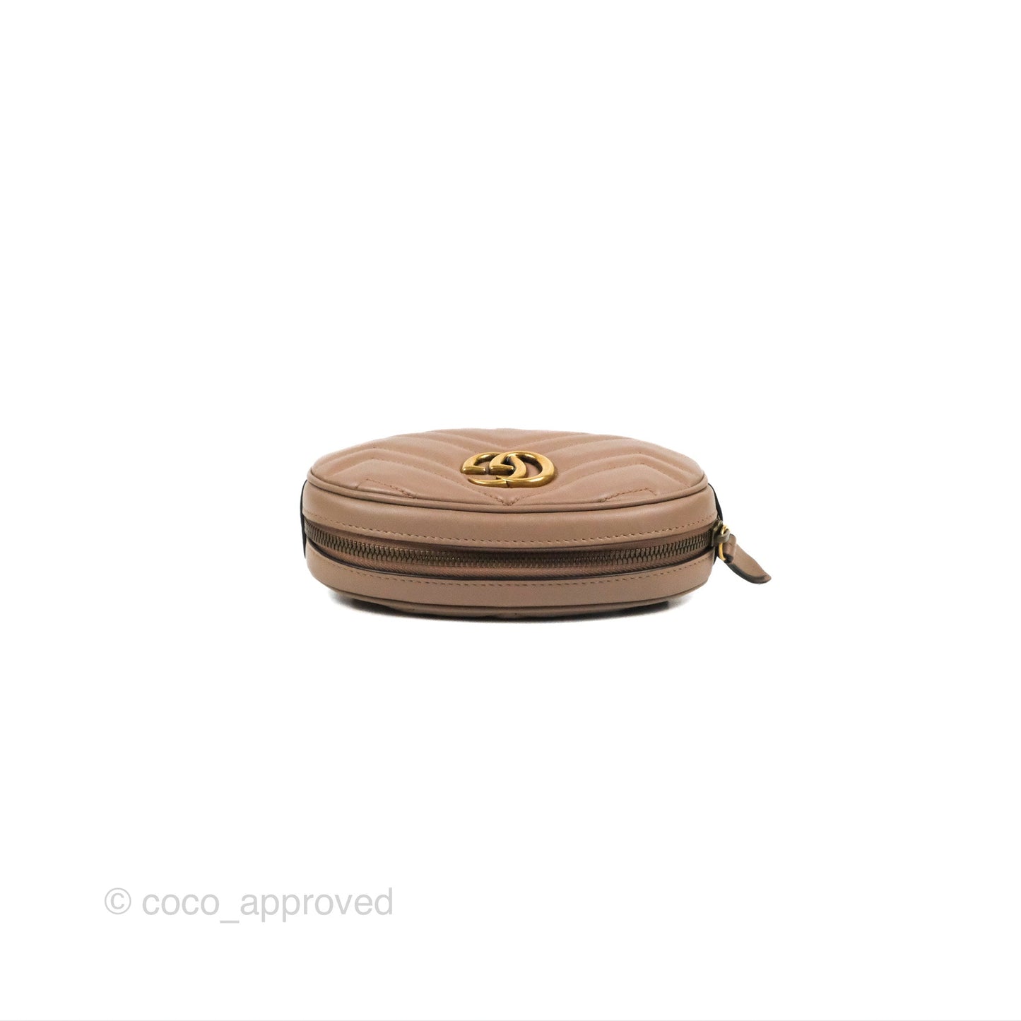 Gucci GG Marmont Matelassé Oval Belt Bag Dusty Pink