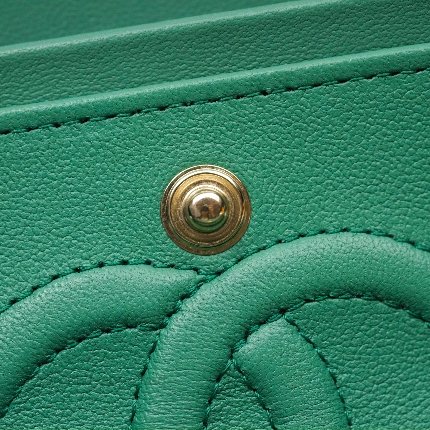 Chanel Small S/M Classic Flap Green Lambskin Gold Hardware