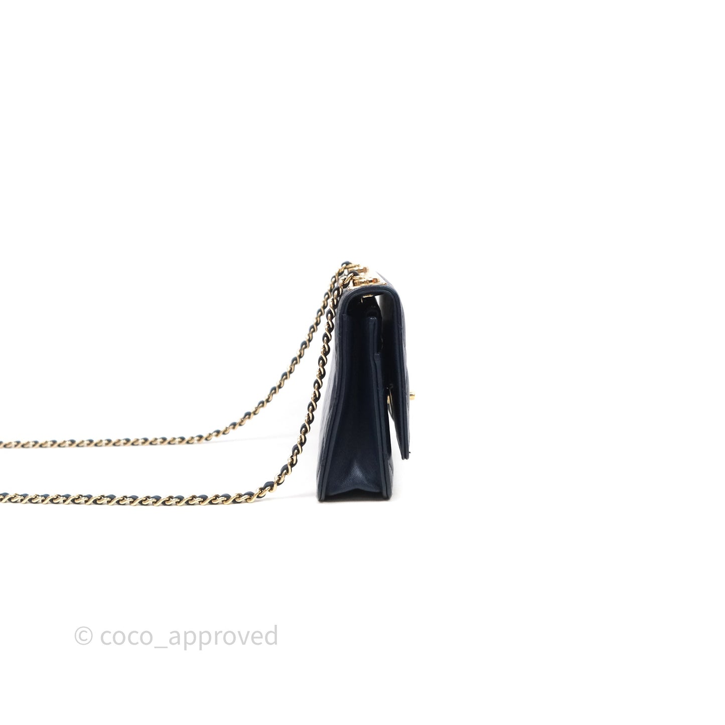 Chanel Trendy CC WOC Wallet On Chain Navy Lambskin Gold Hardware