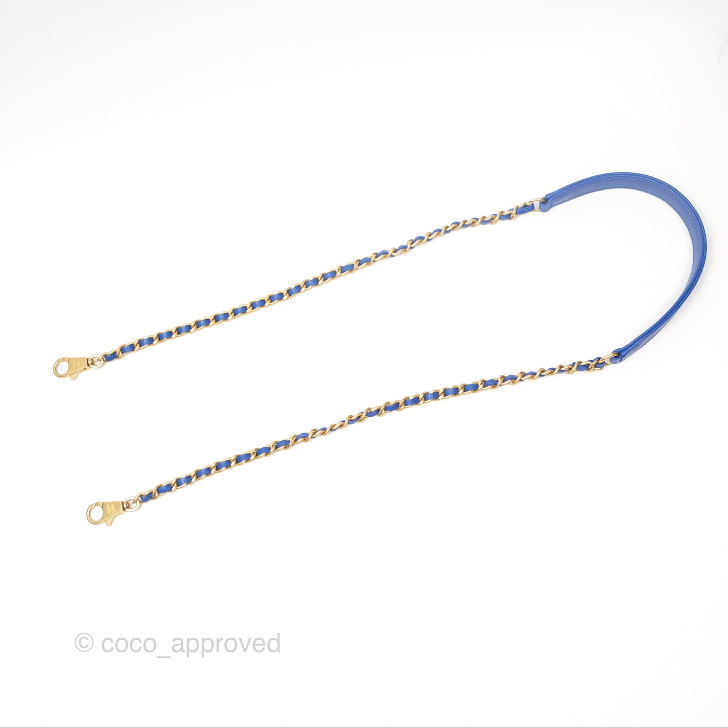 Chanel Small Coco Handle Chevron Blue Caviar Aged Gold Hardware