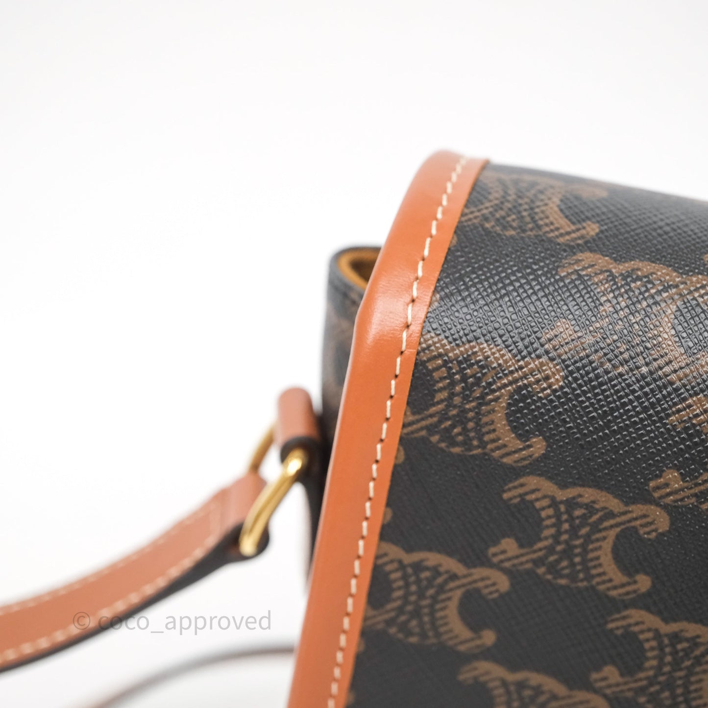Celine Medium Folco Bag Triomphe Canvas Tan
