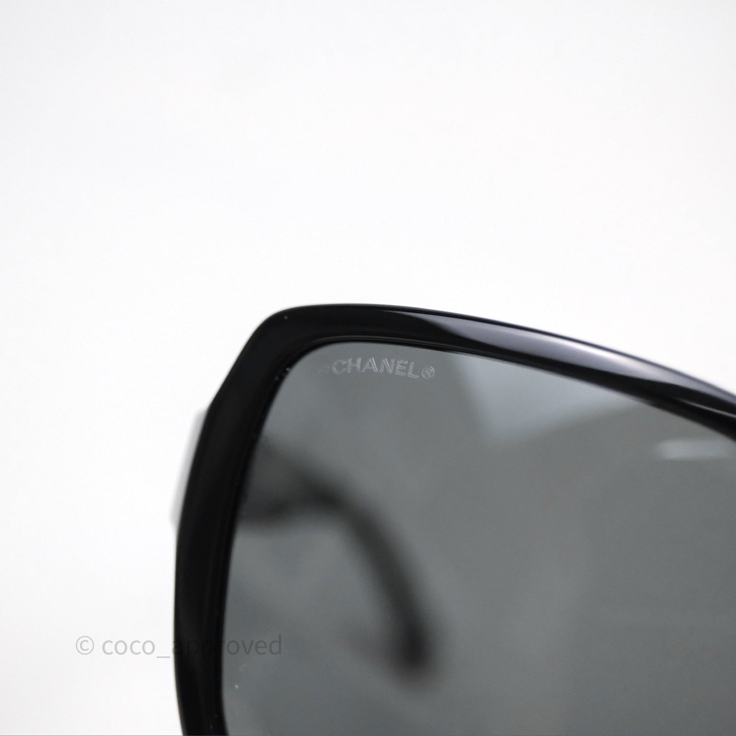Chanel Square Sunglasses Black Acetate