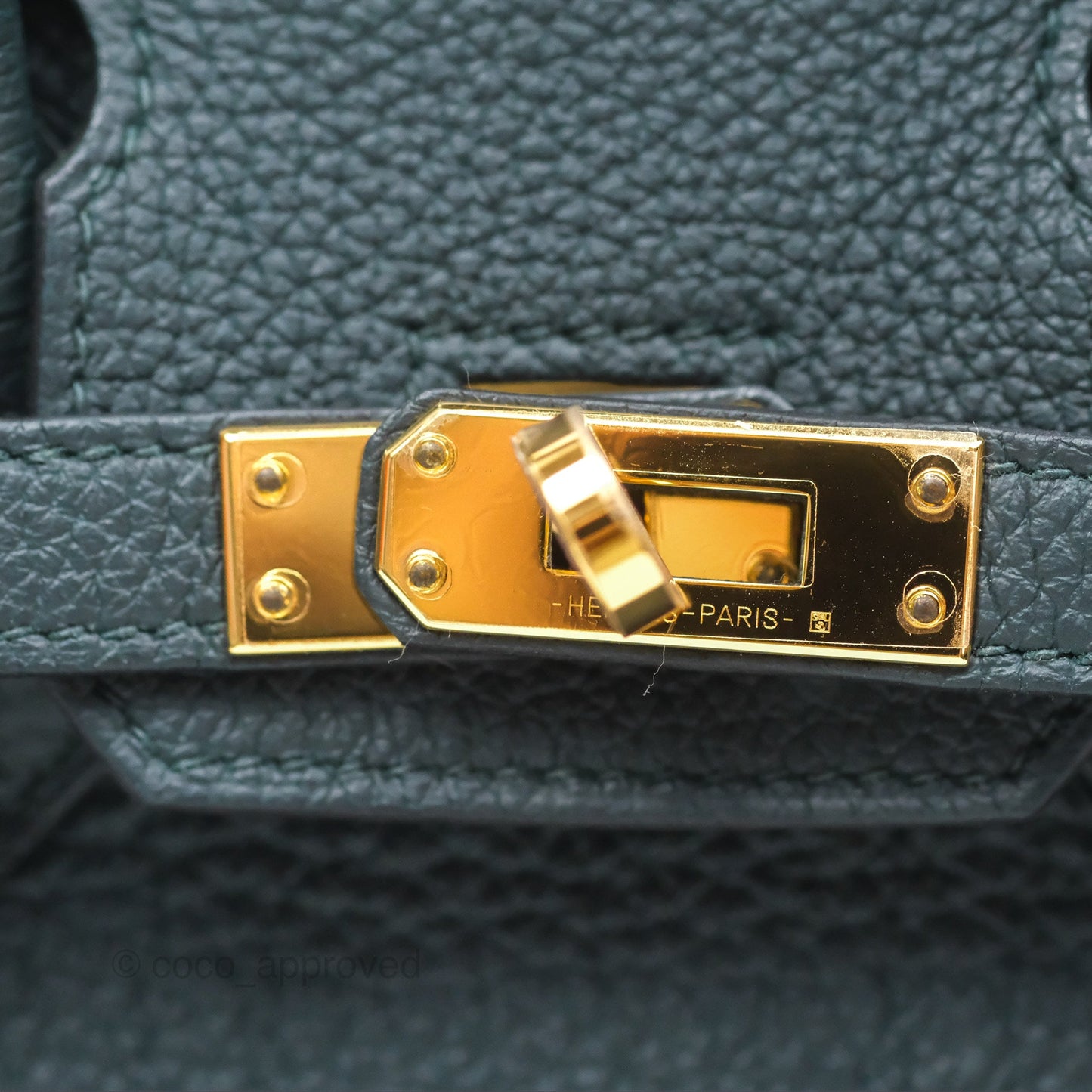 Hermès Birkin 25 Retourne Vert Cypres 6O Togo Gold Hardware