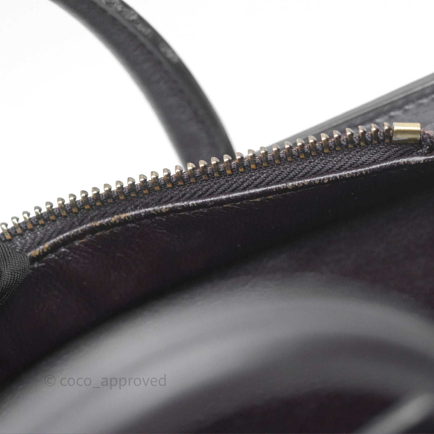 Celine Nano Luggage Satin Calfskin Gold Hardware Red/ Dark Brown