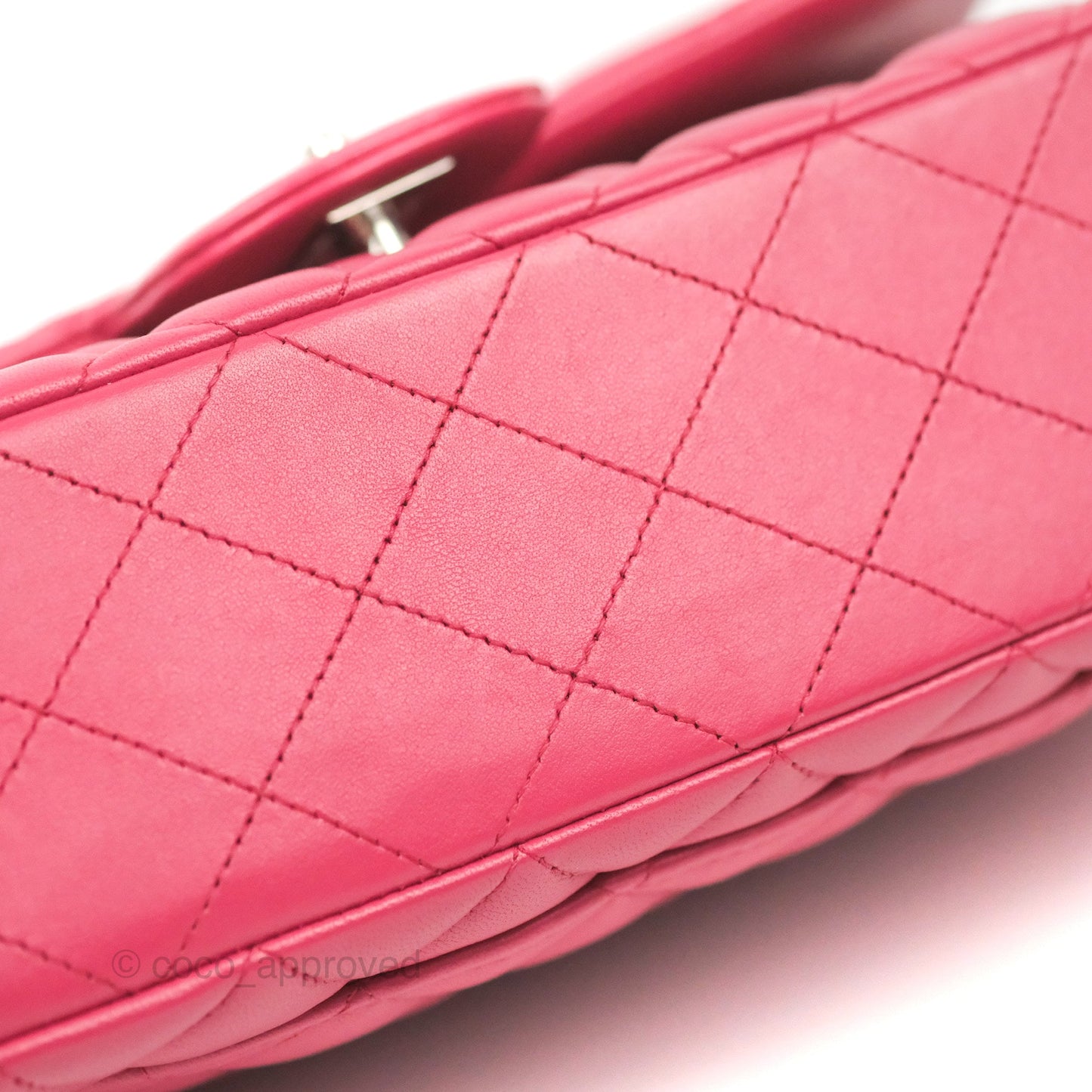 Chanel Small Classic Flap Quilted Dark Rosy Pink Lambskin Silver Hardware