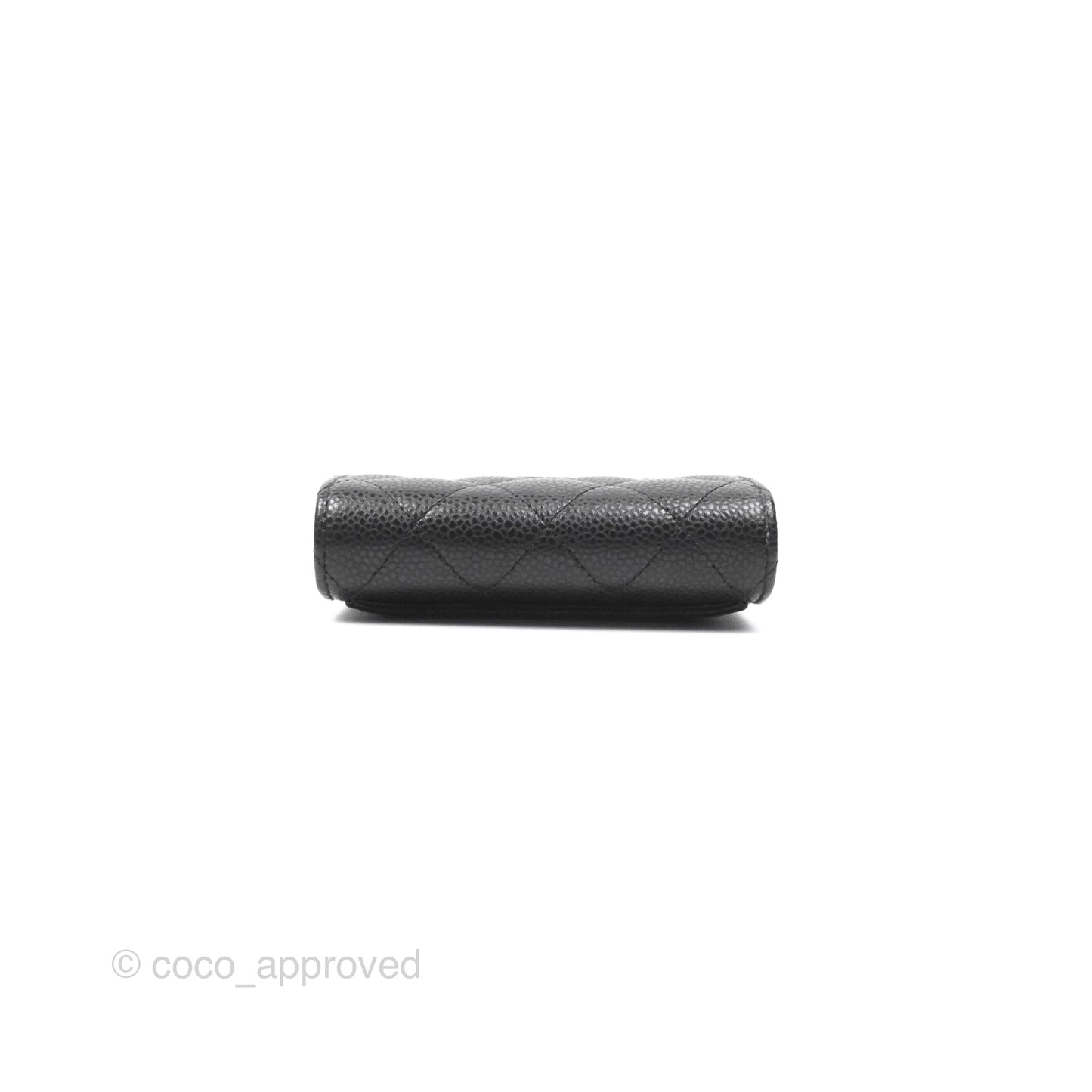 Chanel Caviar Quilted Flap Card Holder Black Gold Hardware