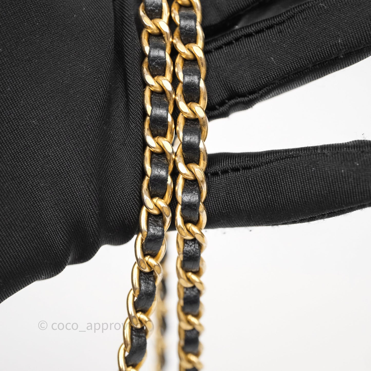 Chanel Mini Black Lambskin Vanity Pearl Crush With Chain Gold Hardware