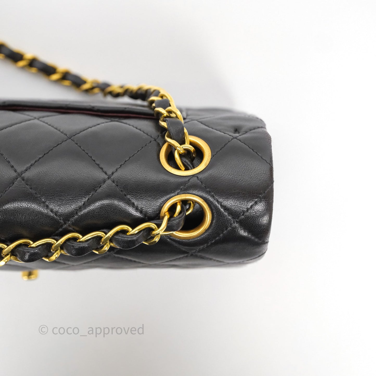 Chanel Vintage Small Classic Flap Black Lambskin 24K Gold Hardware