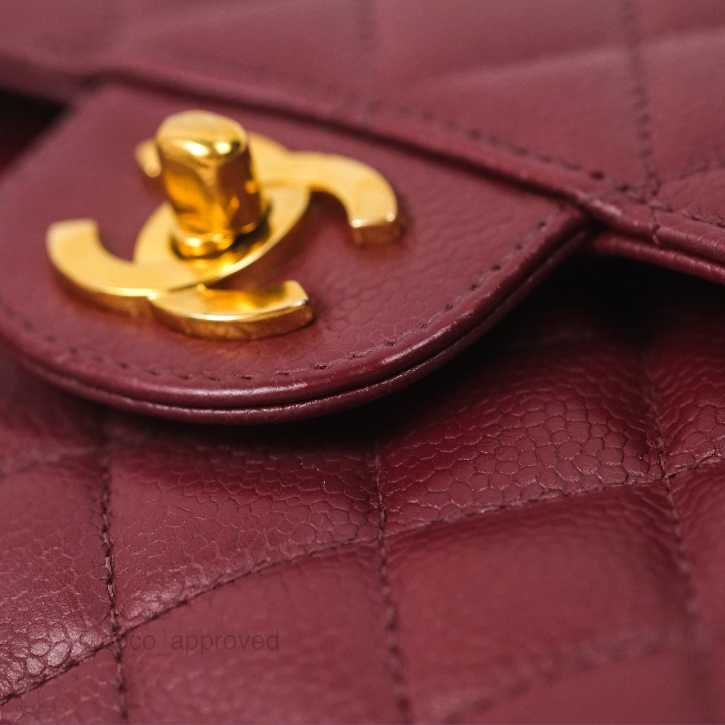 Chanel Vintage Classic Small S/M Flap Burgundy Caviar 24K Gold Hardware