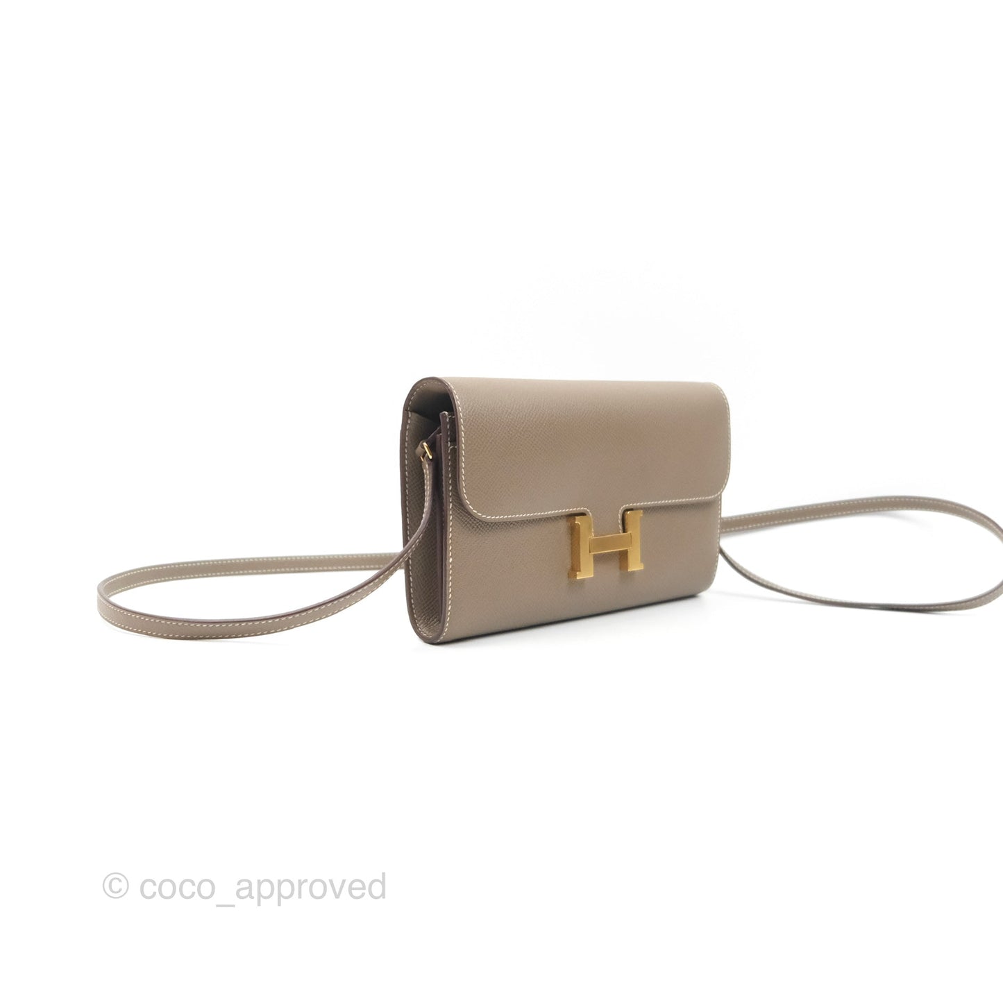 Hermès Constance To Go Wallet Etoupe Epsom Gold Hardware