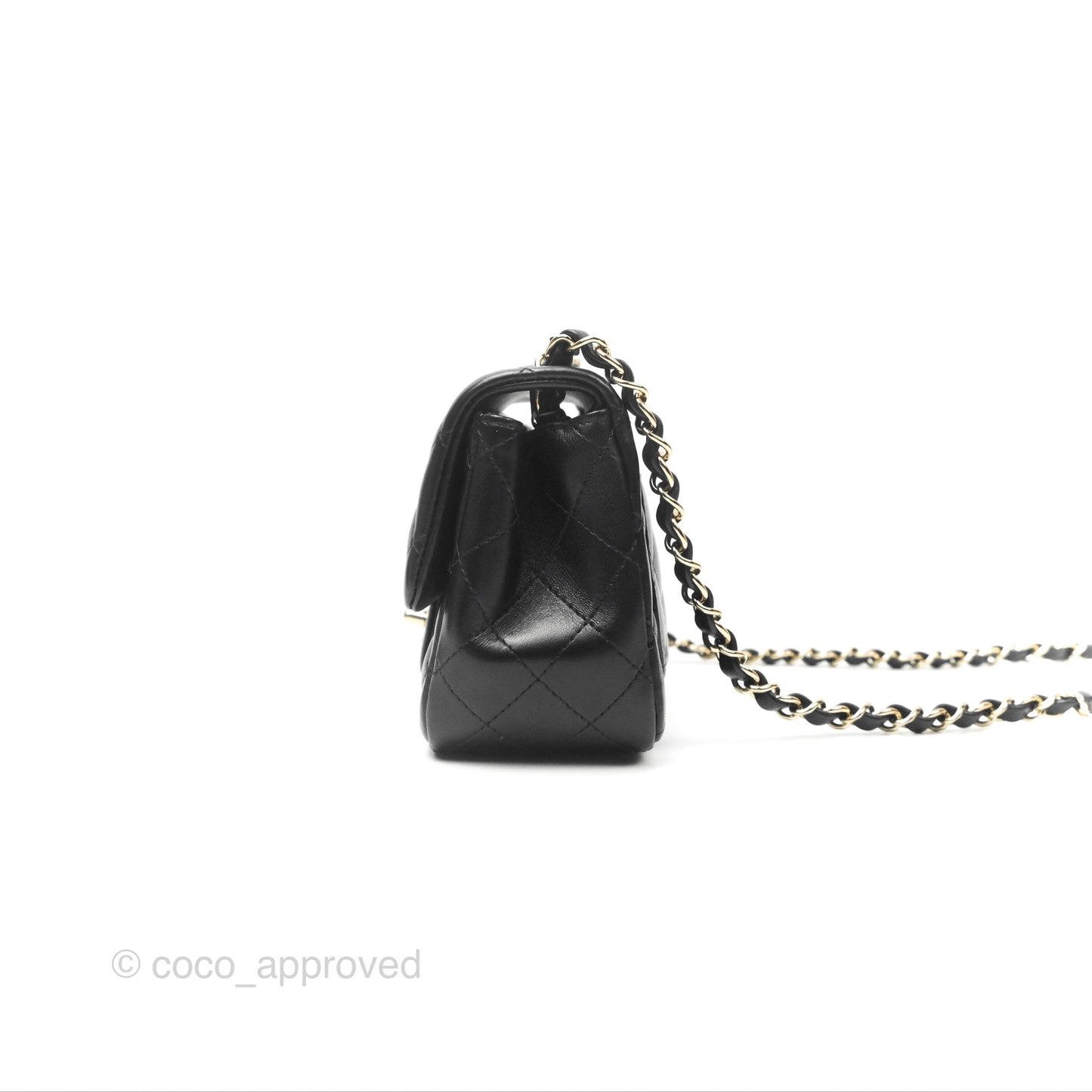 Chanel Mini Square Black Lambskin Gold Hardware