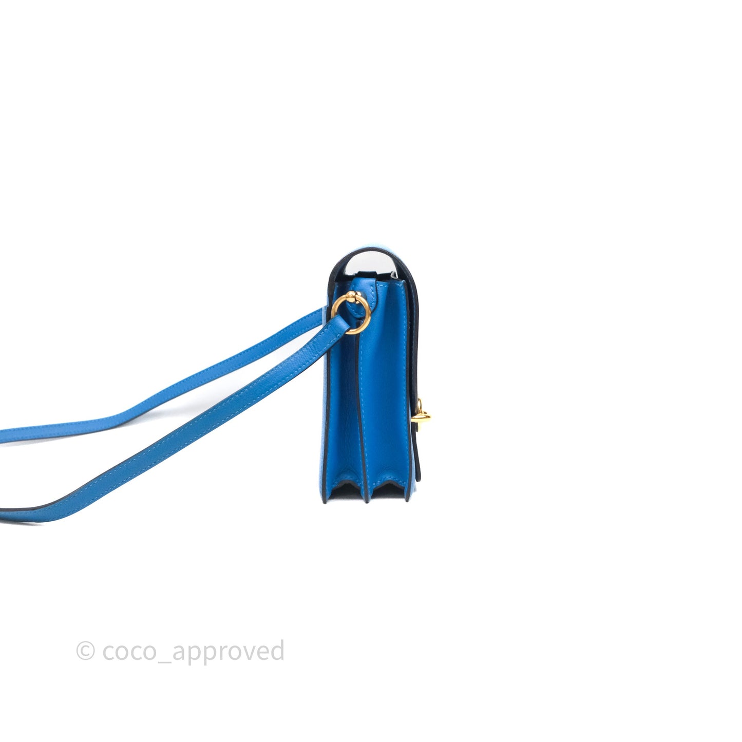 Hermès Roulis Mini 18 Bleu Zanzibar B3 Evercolor Gold Hardware