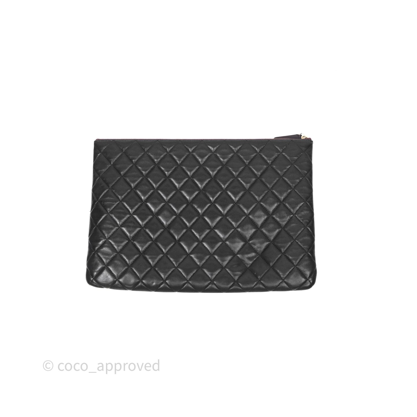 Chanel Classic Zipped Pouch Lambskin Black Gold Hardware