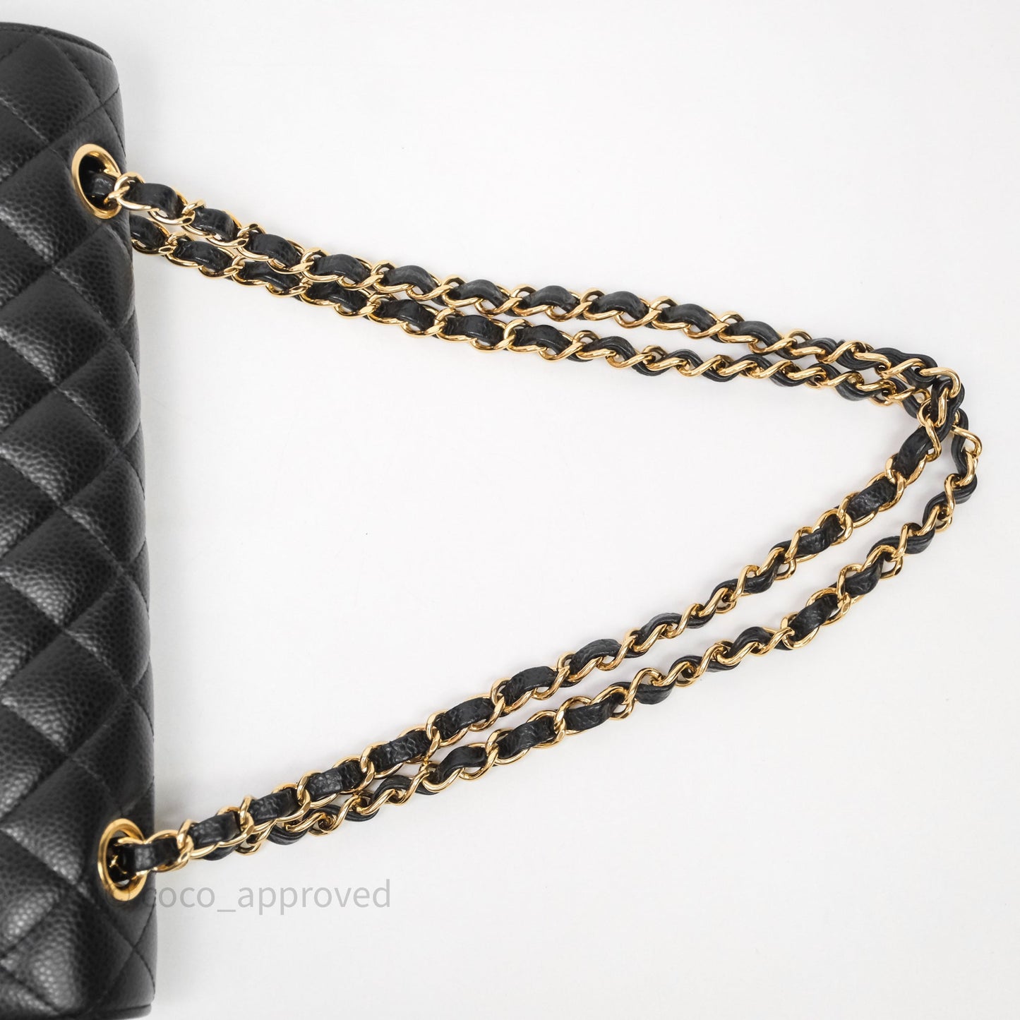 Chanel Quilted Classic M/L Medium Flap Black Caviar Gold Hardware