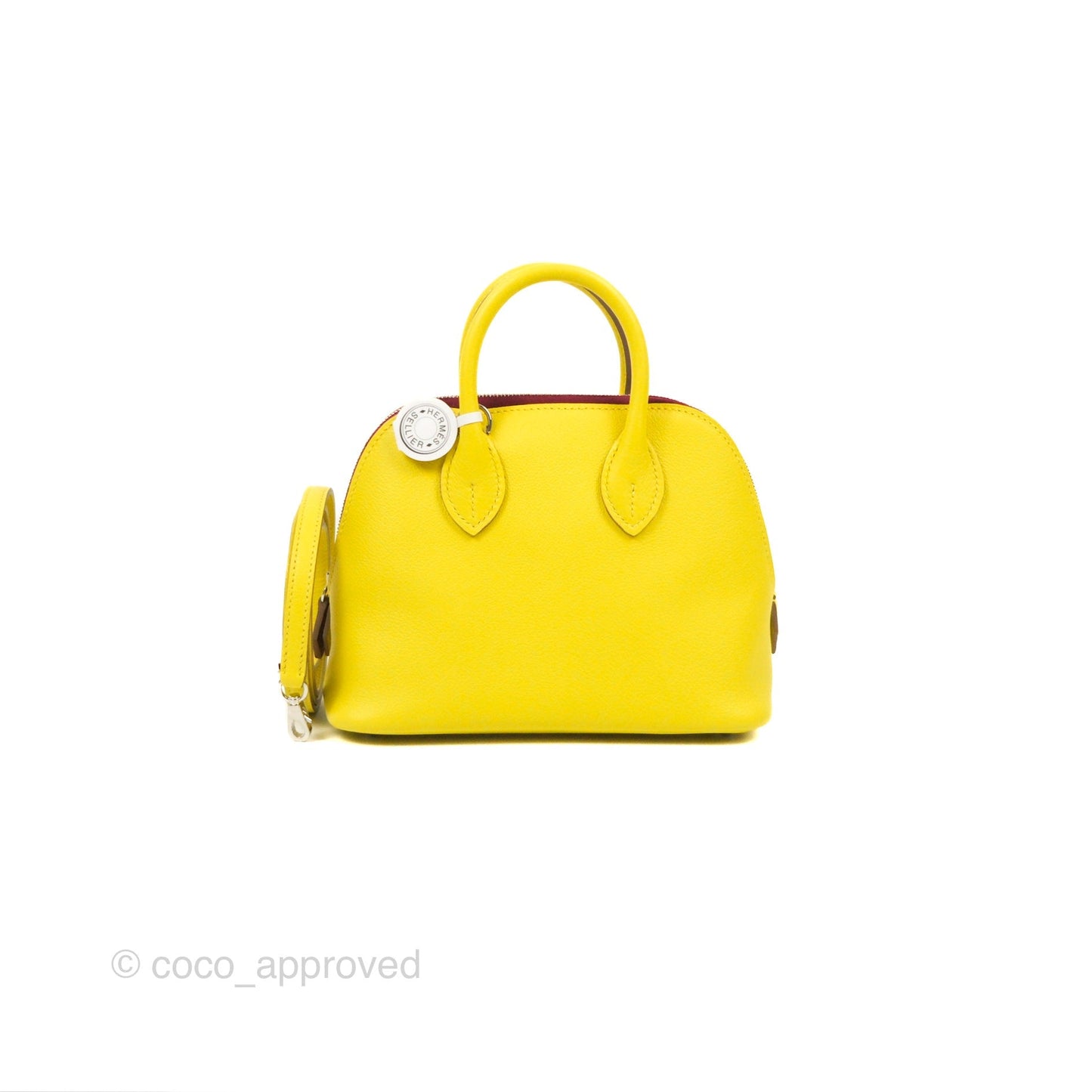 Hermès Bolide Mini 1923 Lime/Rouge H Evercolor Palladium Hardware