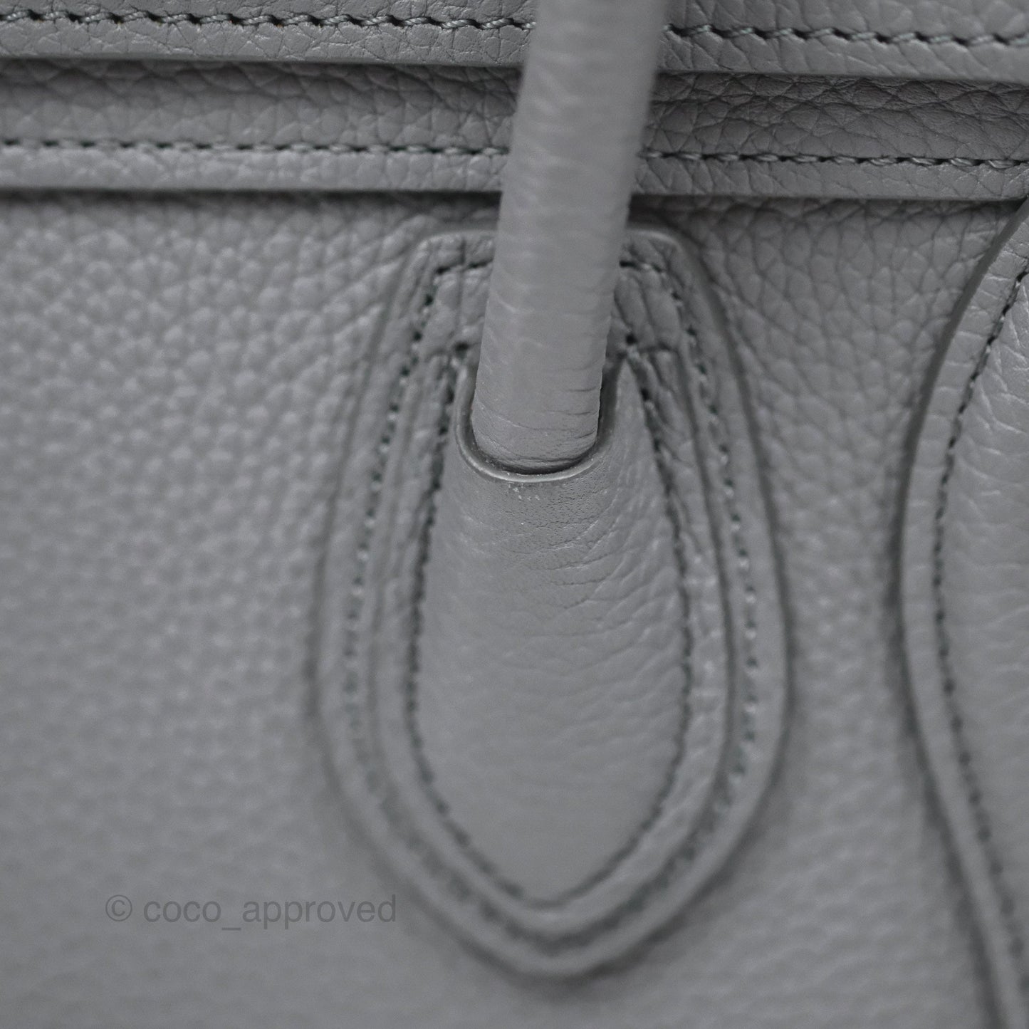 Celine Nano Luggage Bag Grey Drummed Calfskin
