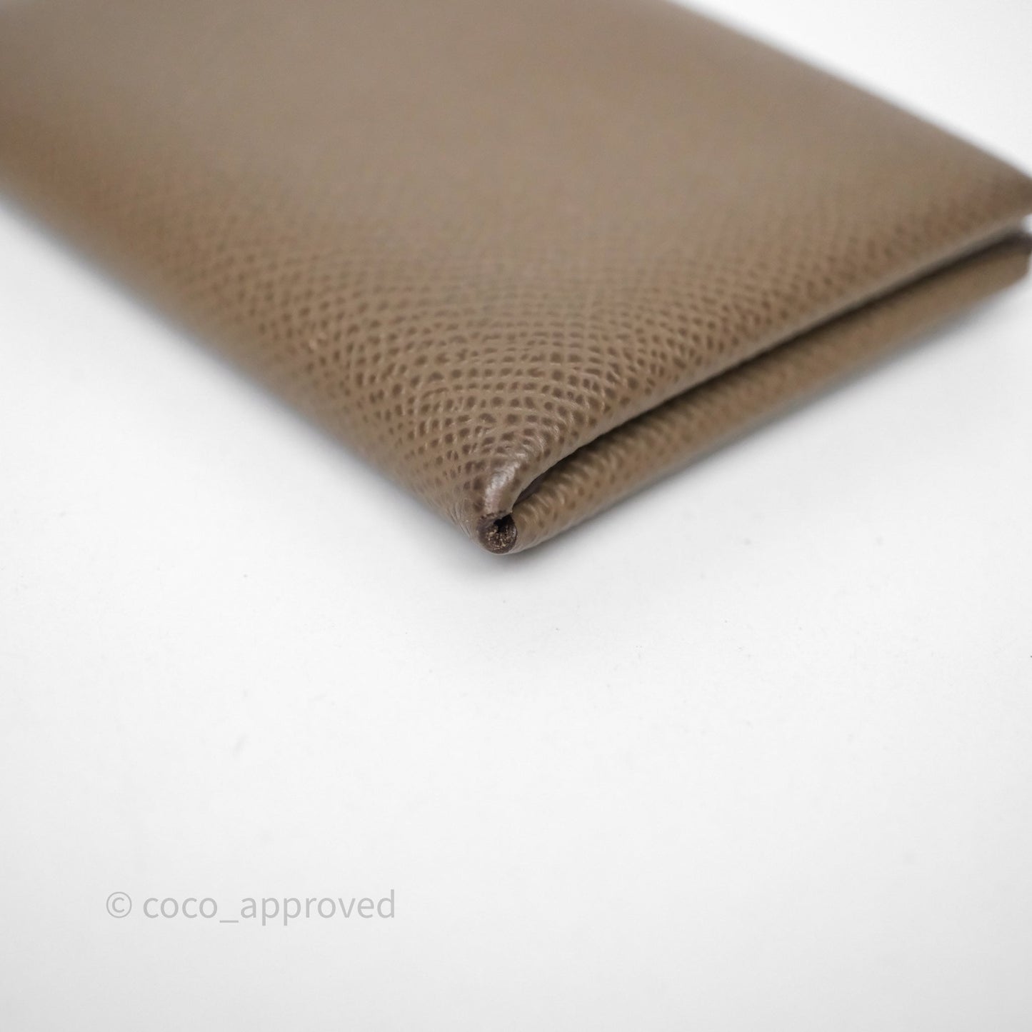 Hermès Calvi Duo Compact Card Holder Etoupe 18 Epsom