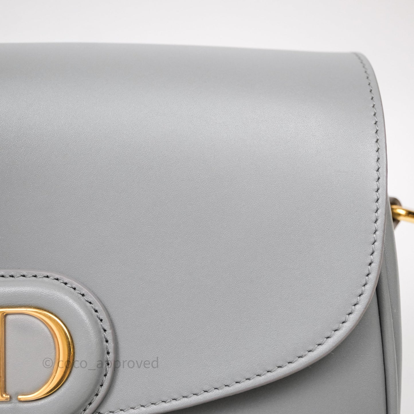 Christian Dior Medium Bobby Flap Grey Box Calfskin