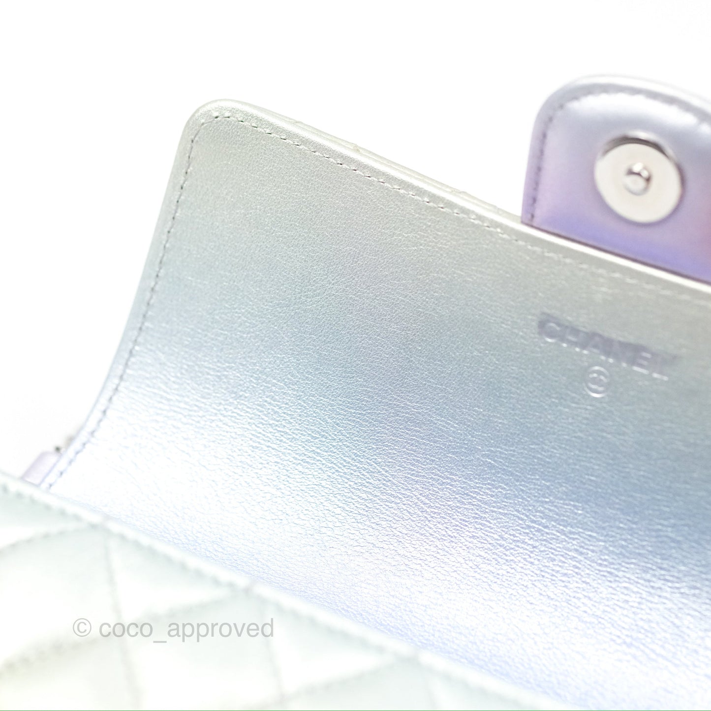 Chanel Quilted Case on Chain Iridescent Rainbow Calfskin