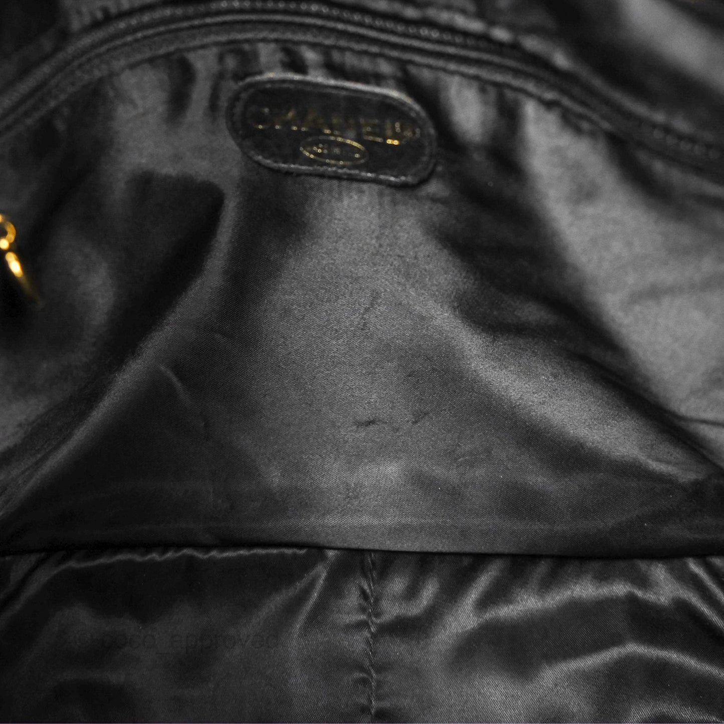 Chanel Vintage Drawstring Bucket Bag Black Lambskin Gold Hardware