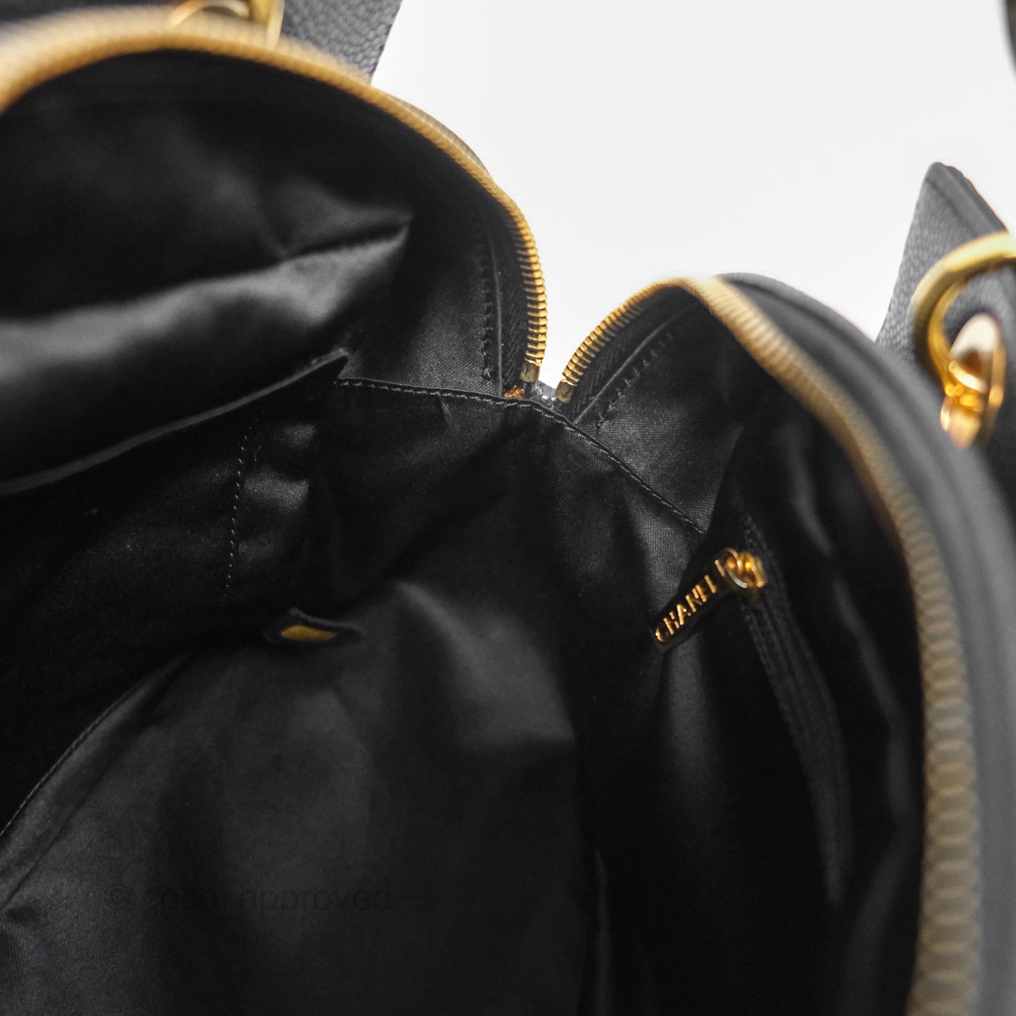 Chanel PTT Petite Timeless Shopping Tote Bag Black Caviar Gold Hardware