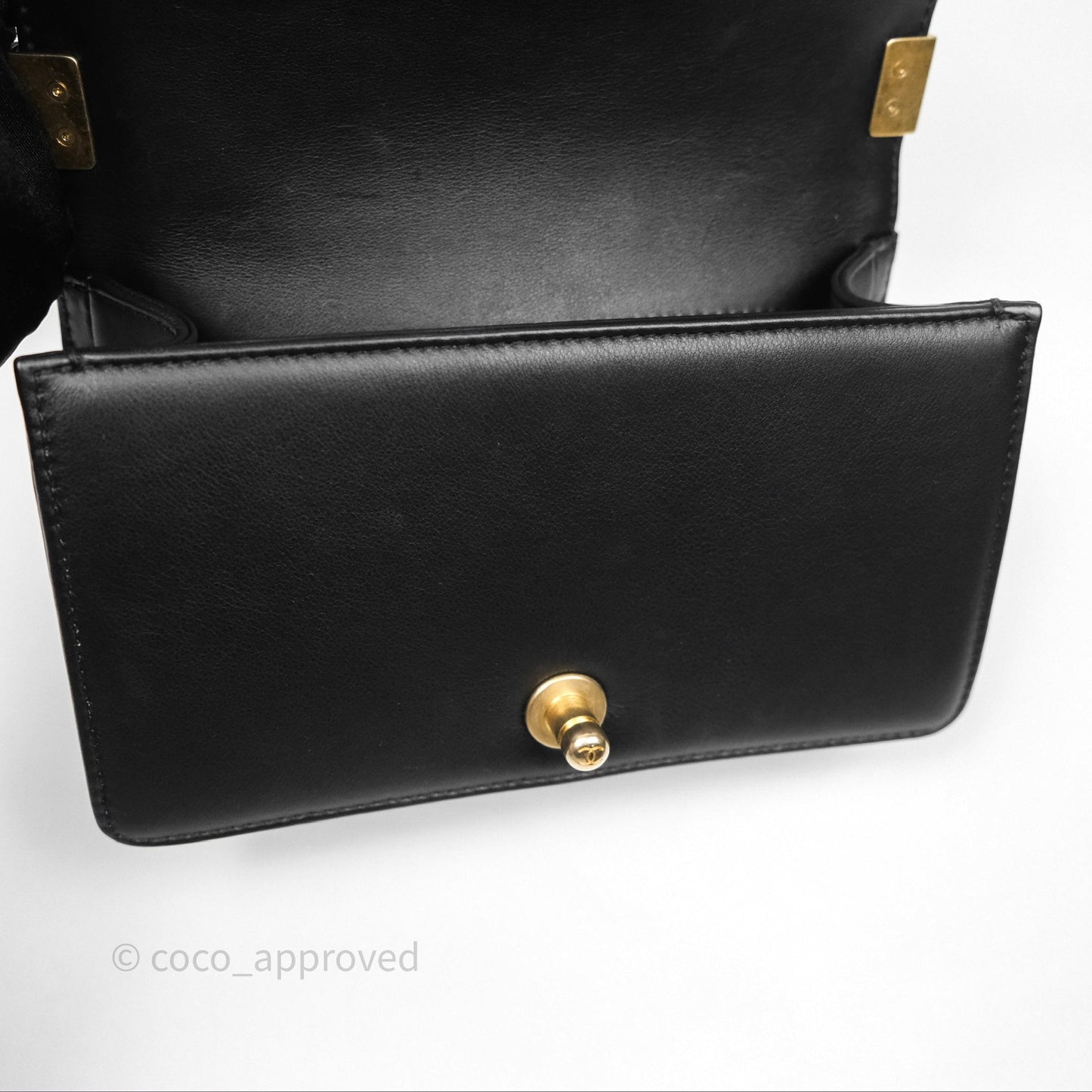 Chanel Small Boy Black Lambskin Aged Gold Hardware