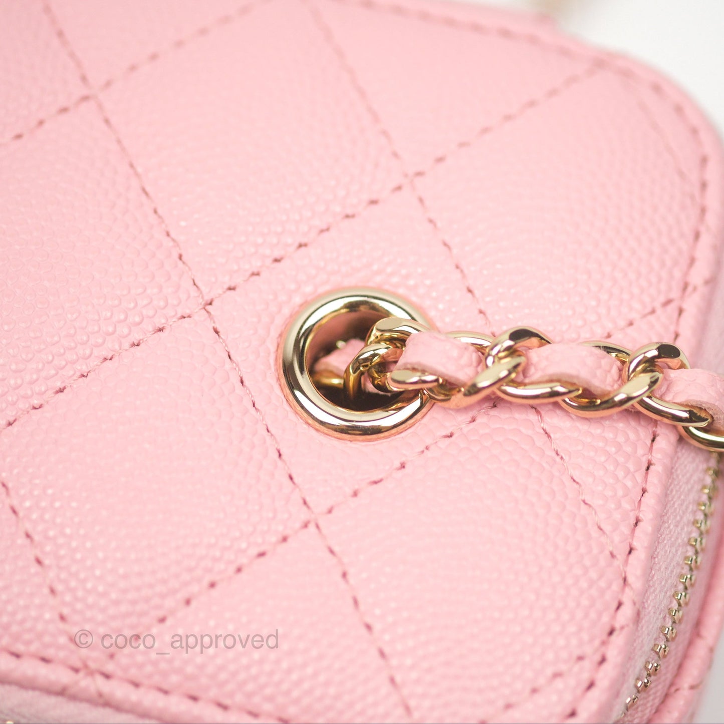 Chanel Classic Vanity With Chain Pink Caviar Gold Hardware