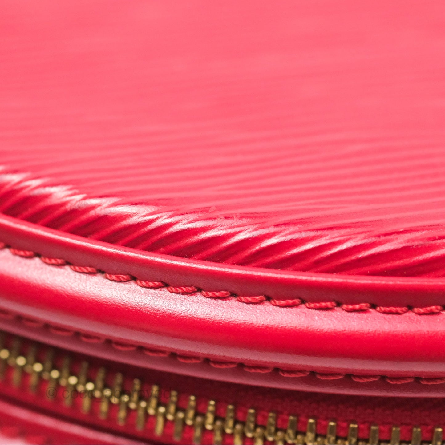 Louis Vuitton Epi Cannes Vanity Handbag Red Gold Hardware