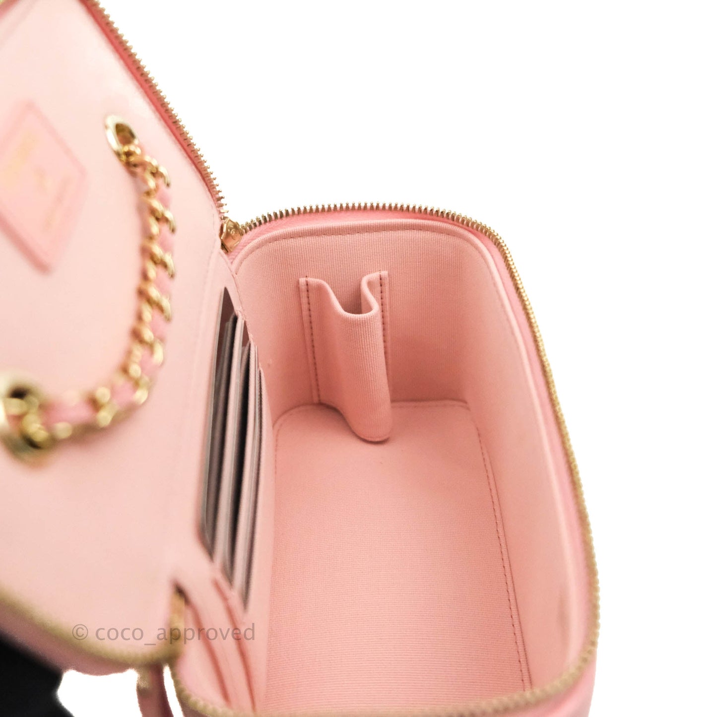 Chanel Classic Vanity with Chain Pink Caviar Gold Hardware