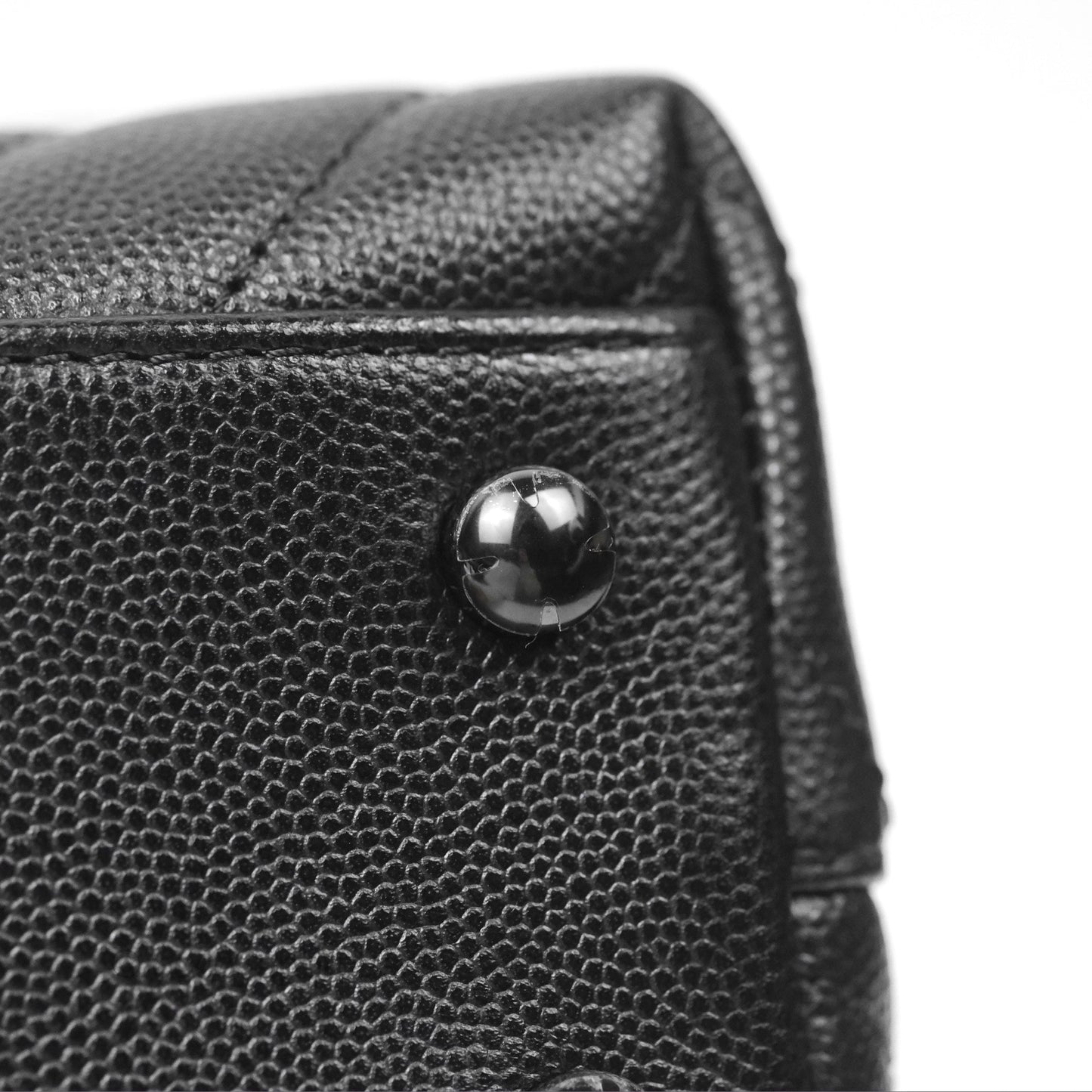 Chanel Small Coco Handle Chevron So Black Caviar