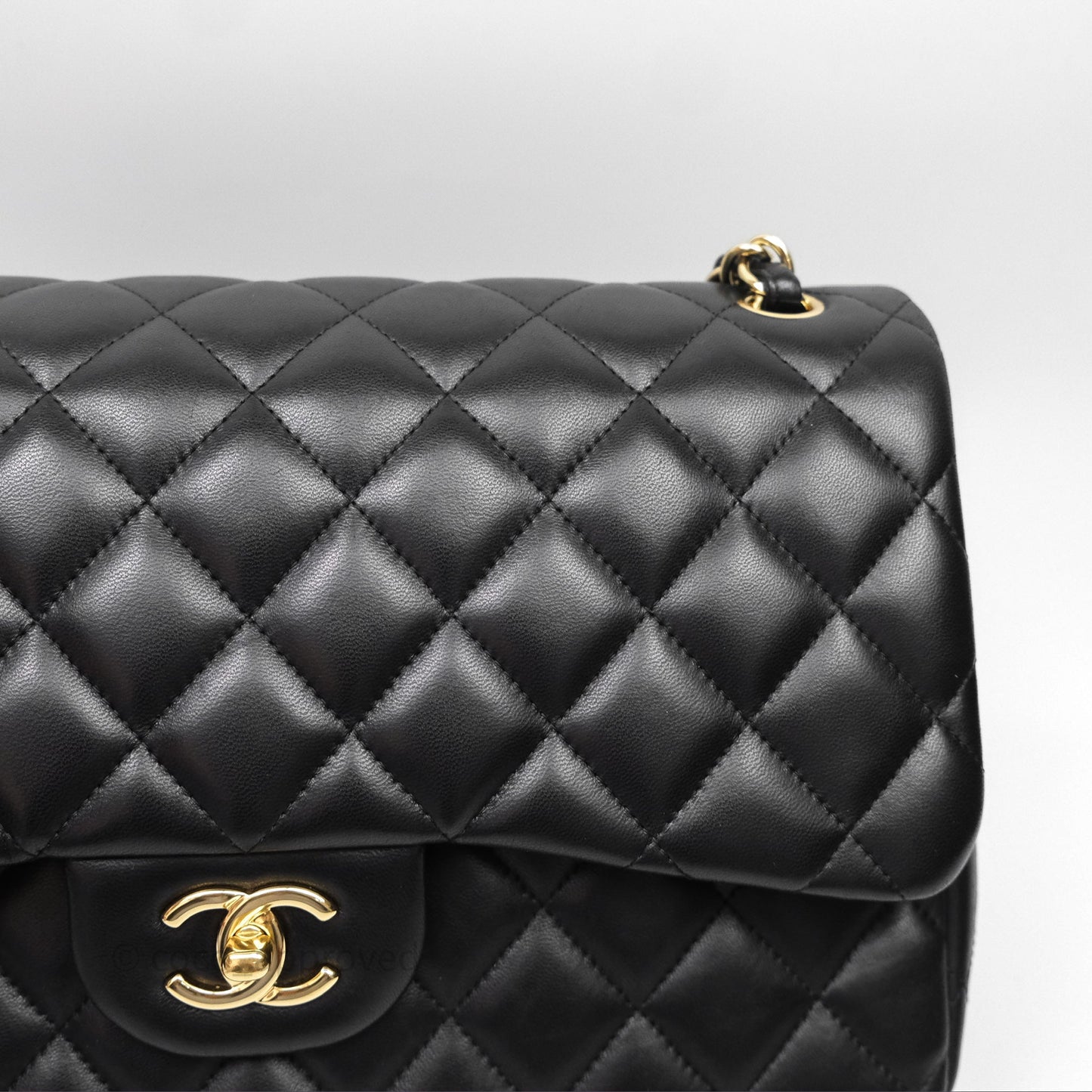 Chanel Jumbo Double Flap Black Lambskin Gold Hardware