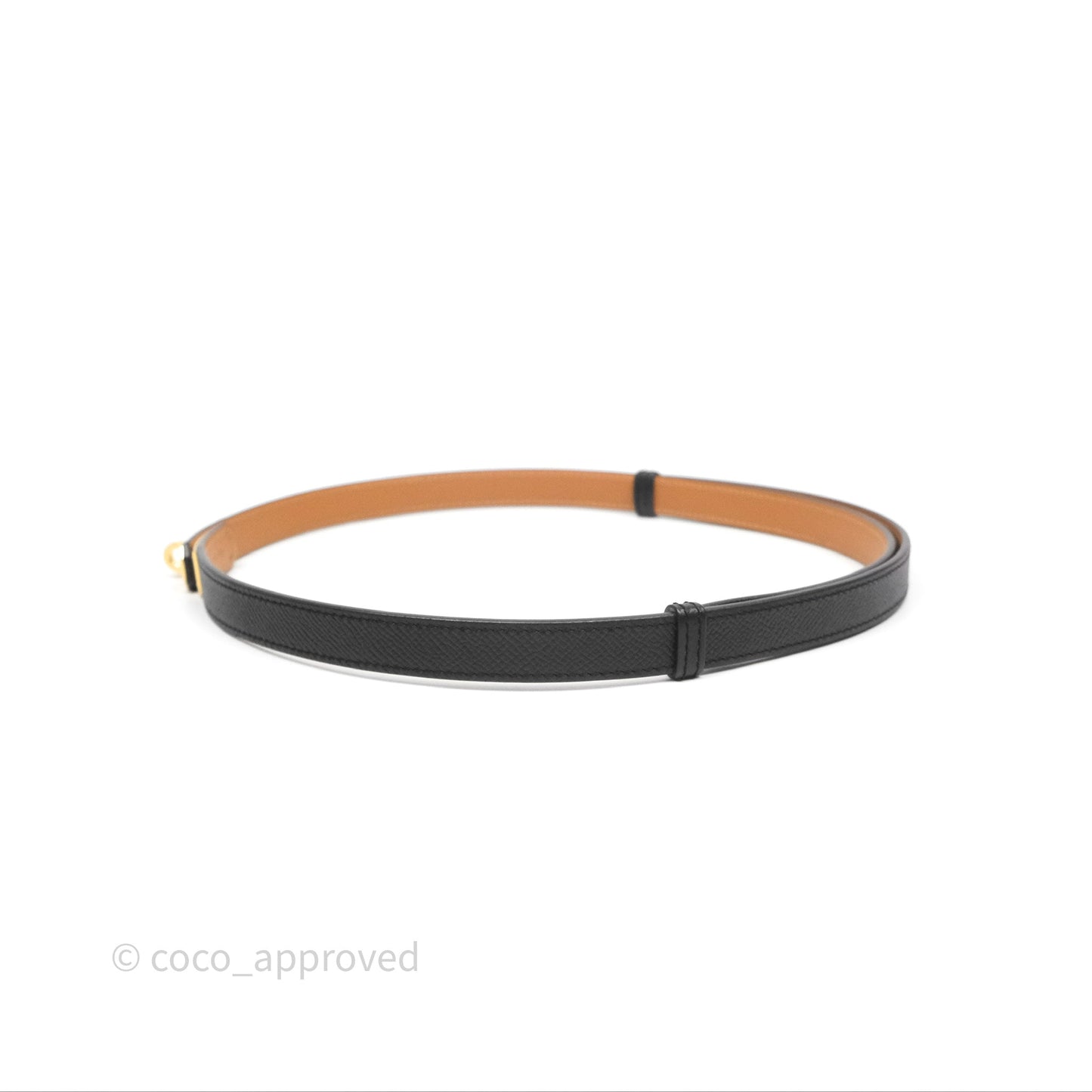 Hermès Kelly Belt Black Noir 89 Epsom Gold Hardware
