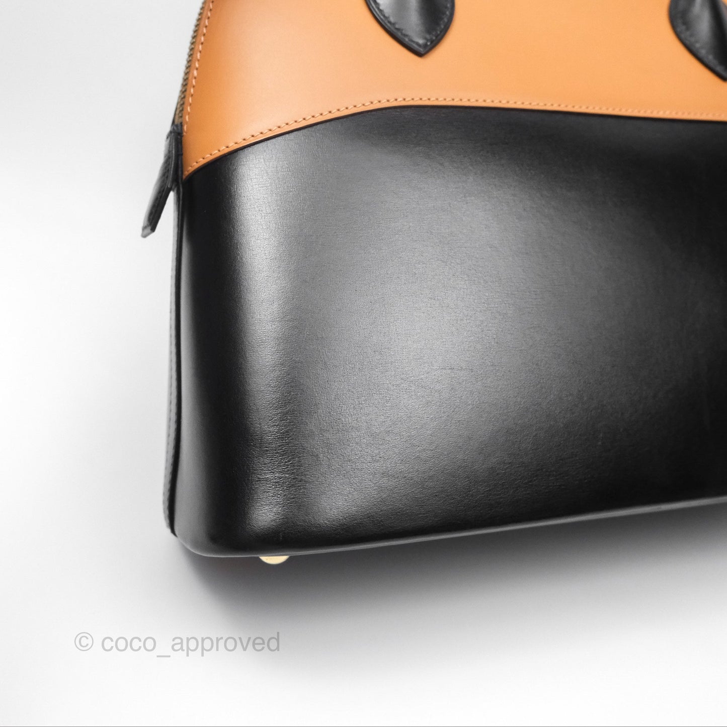 Hermès Bolide 31 Noir 89 / Natural Box Leather Gold Hardware