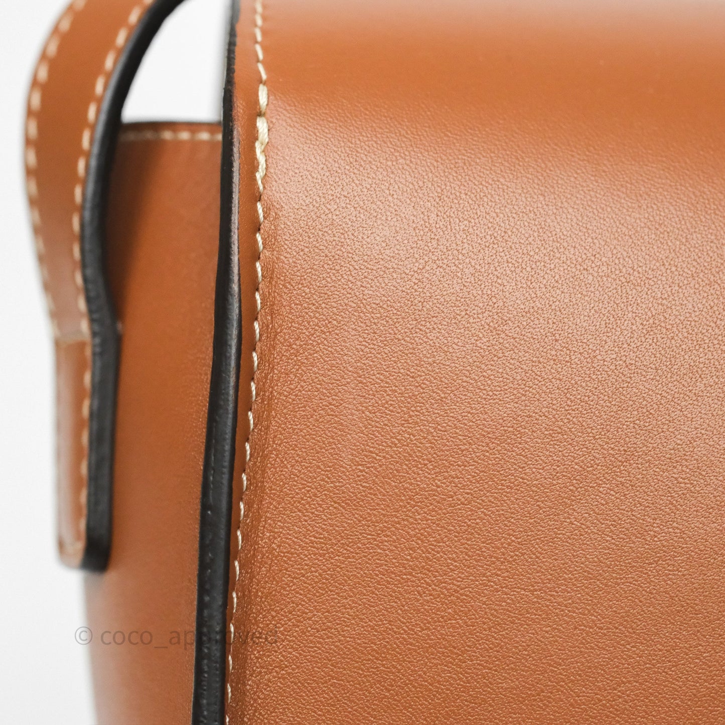 Celine Gold Studs Folco Cuir Triomphe in Smooth Calfskin Tan