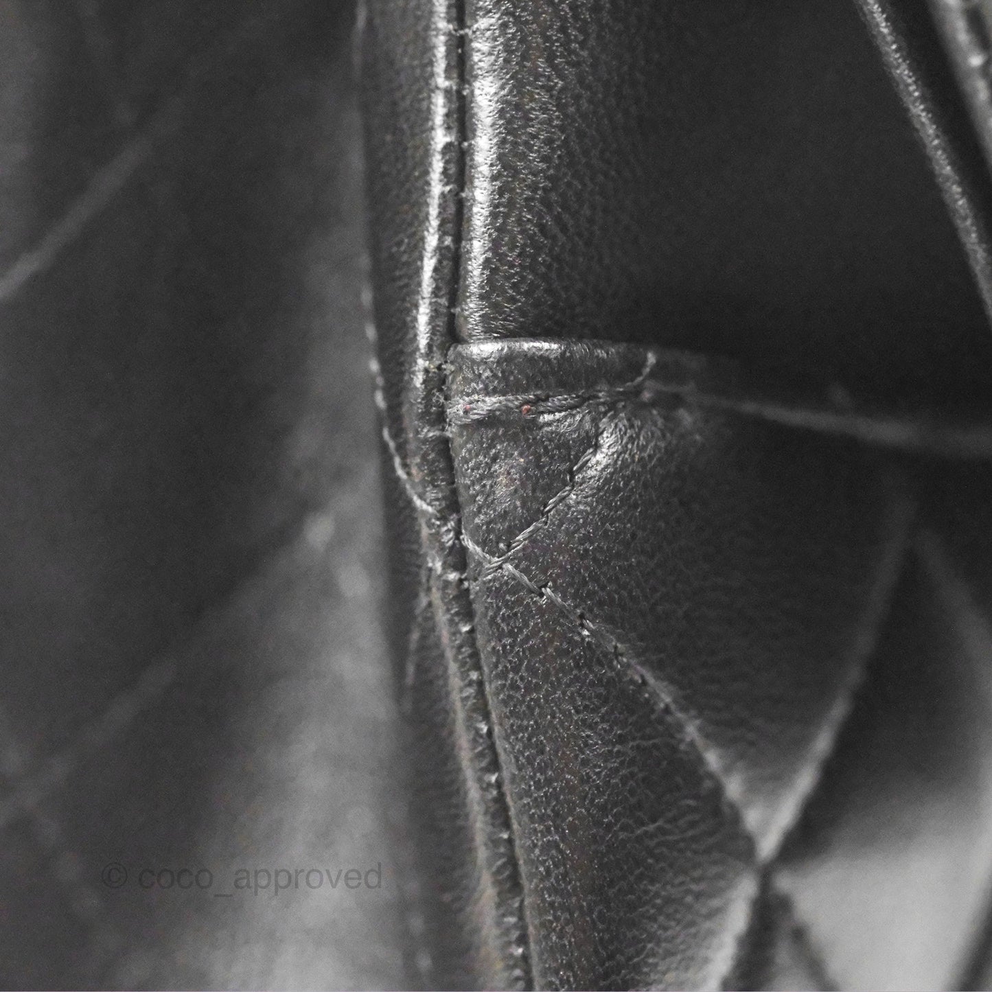 Chanel Classic M/L Medium Flap Quilted Black Lambskin Silver Hardware