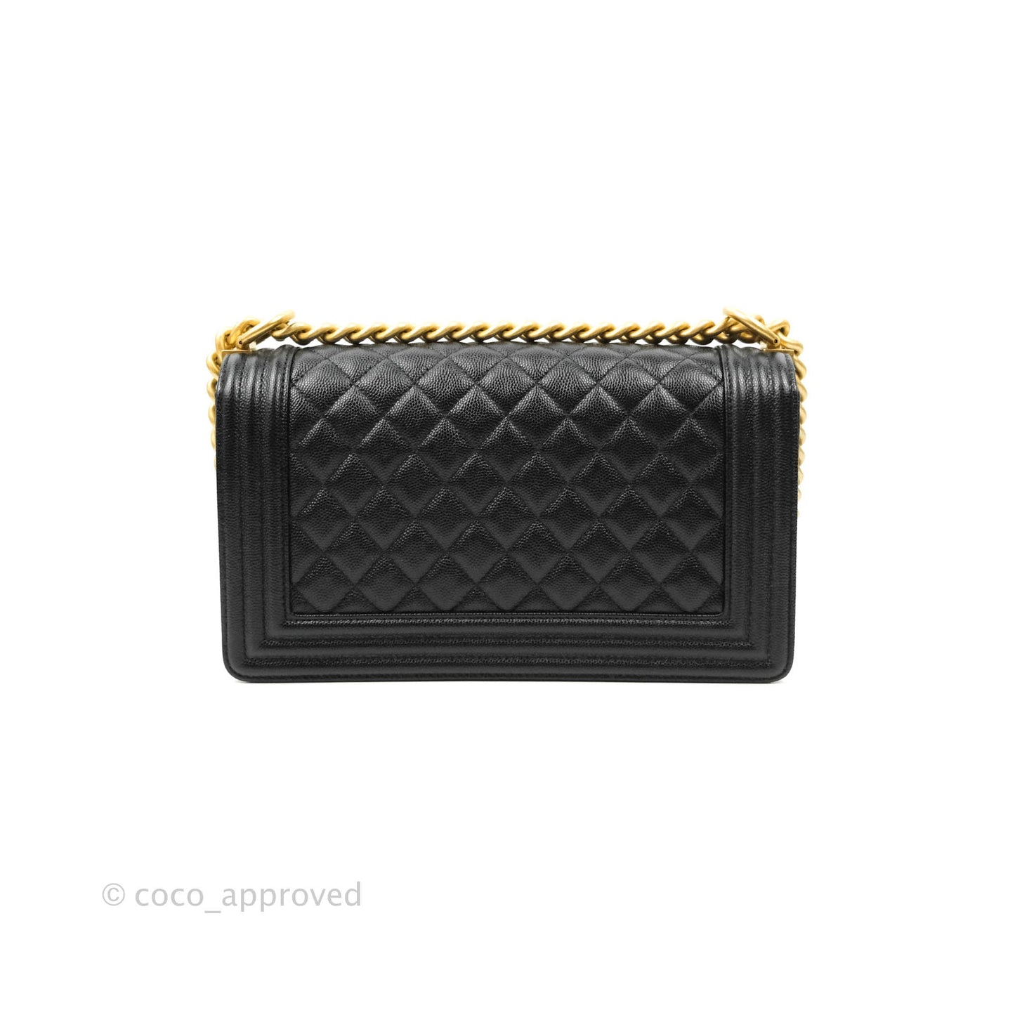 Chanel Quilted Medium Caviar Boy Flap Aged Gold Hardware