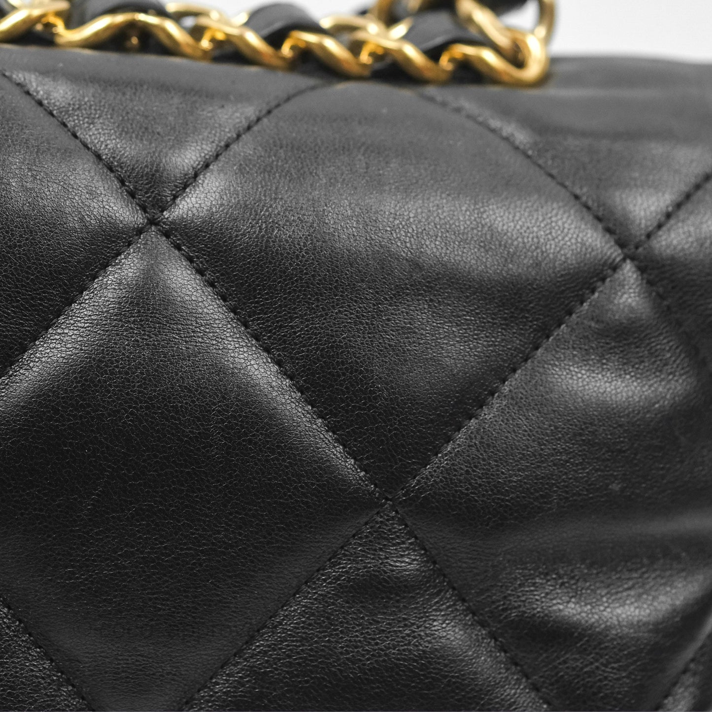Chanel Chain Handle Flap Bag Black Goatskin Gold Hardware