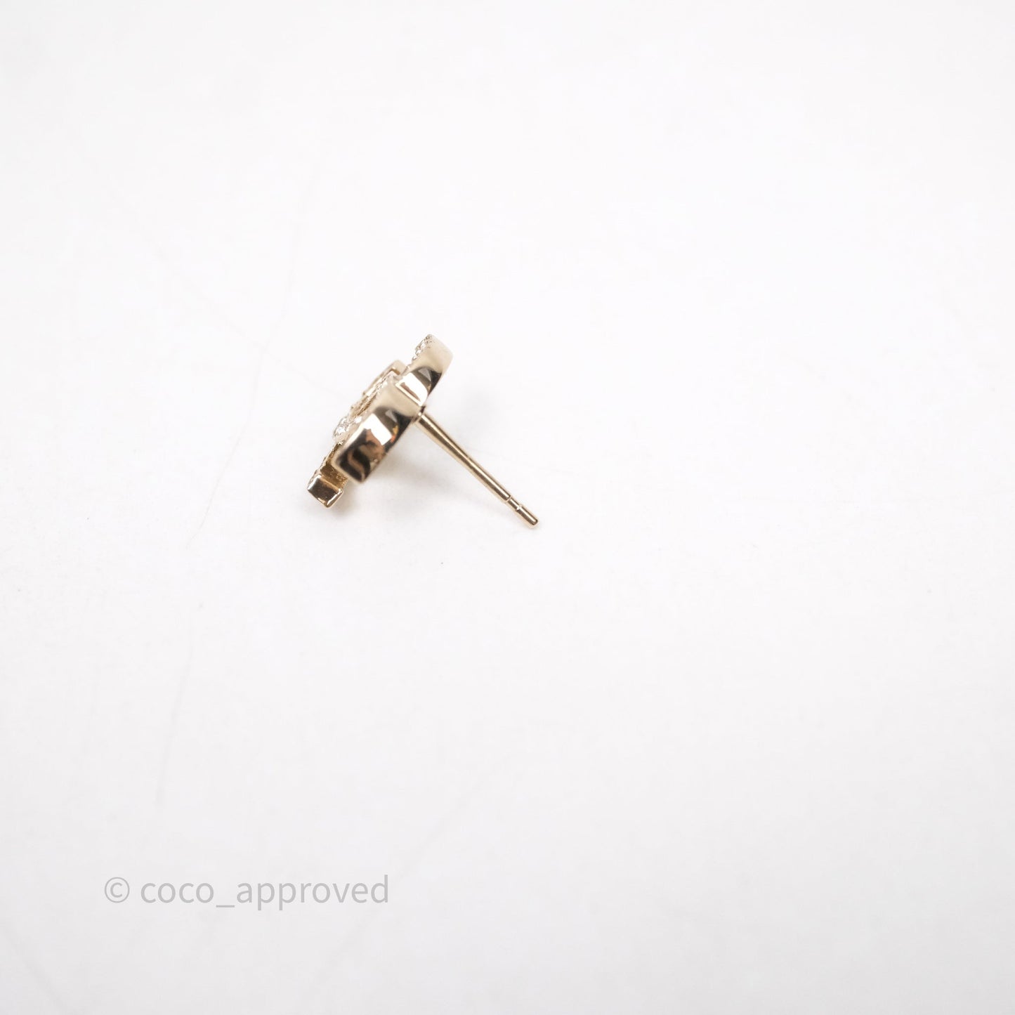 Chanel Crystal CC Drop Earrings Gold Tone 22C