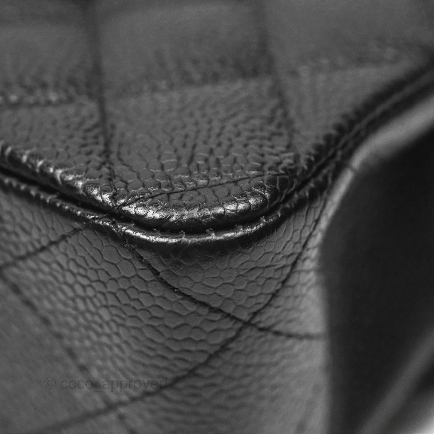 Chanel Classic M/L Medium Flap Quilted Black Caviar Silver Hardware